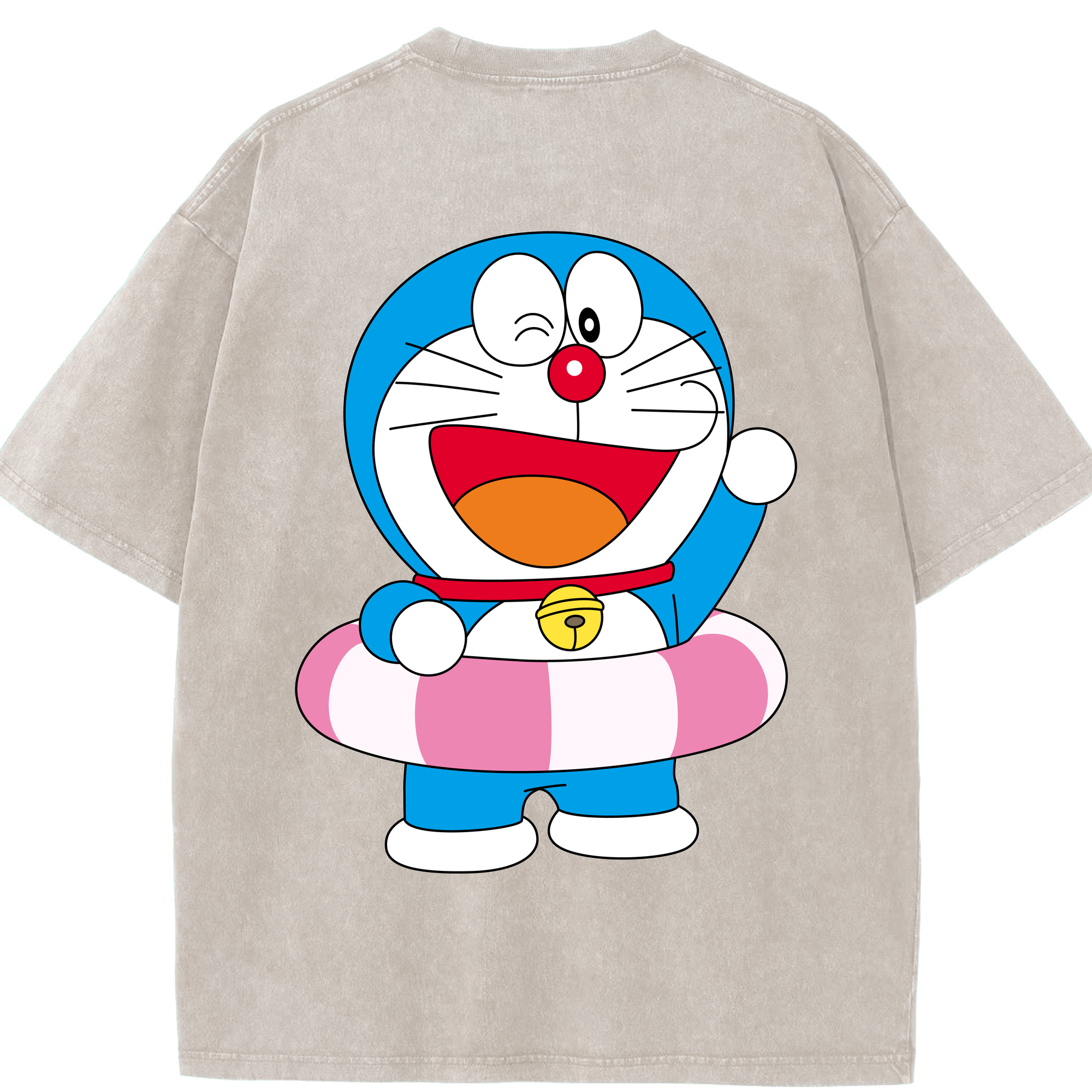 （画像用） ドラえもん Doraemon 綿100% ヴィンテージ風 半袖Tシャツ（背面プリント）