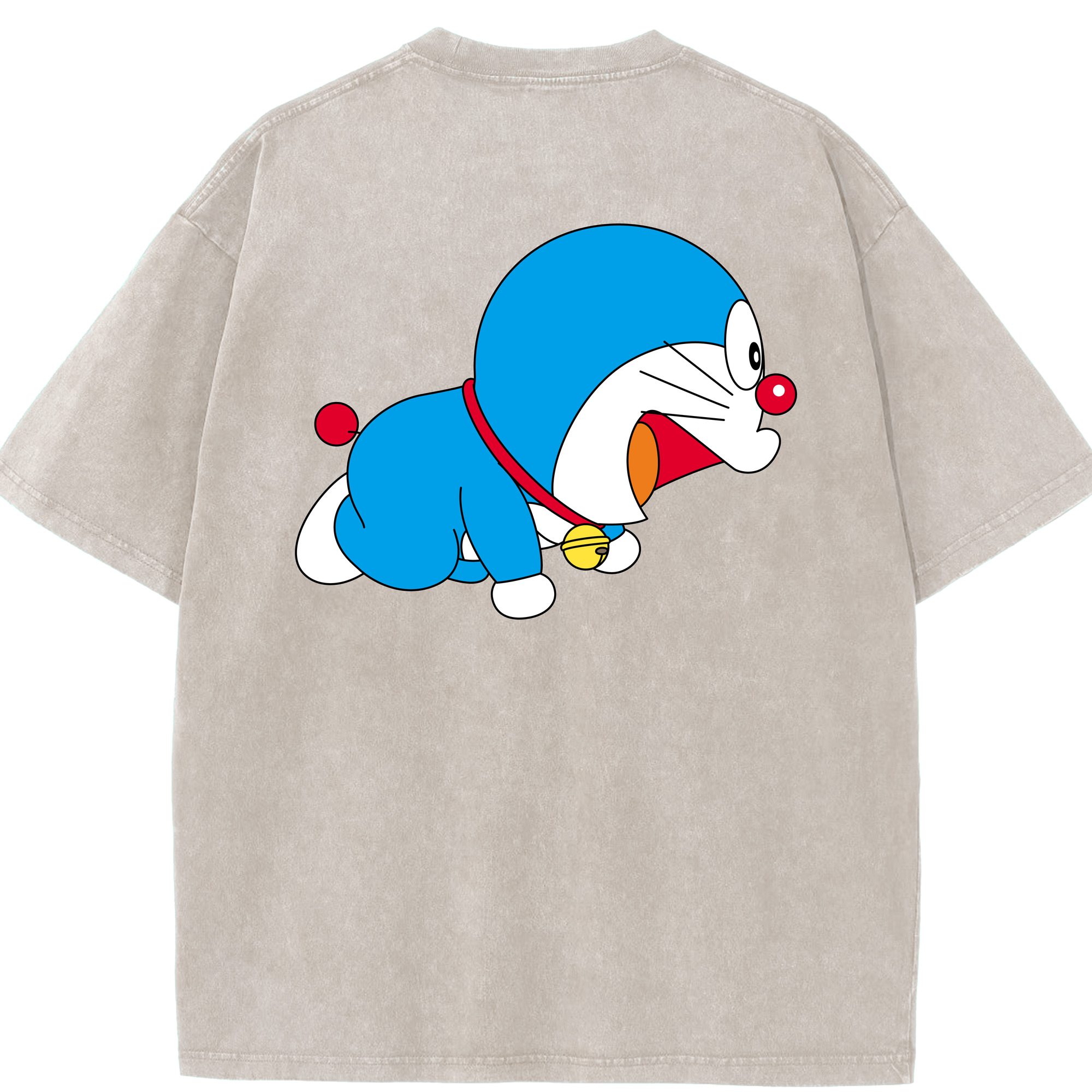 （画像用） ドラえもん Doraemon 綿100% ヴィンテージ風 半袖Tシャツ（背面プリント）
