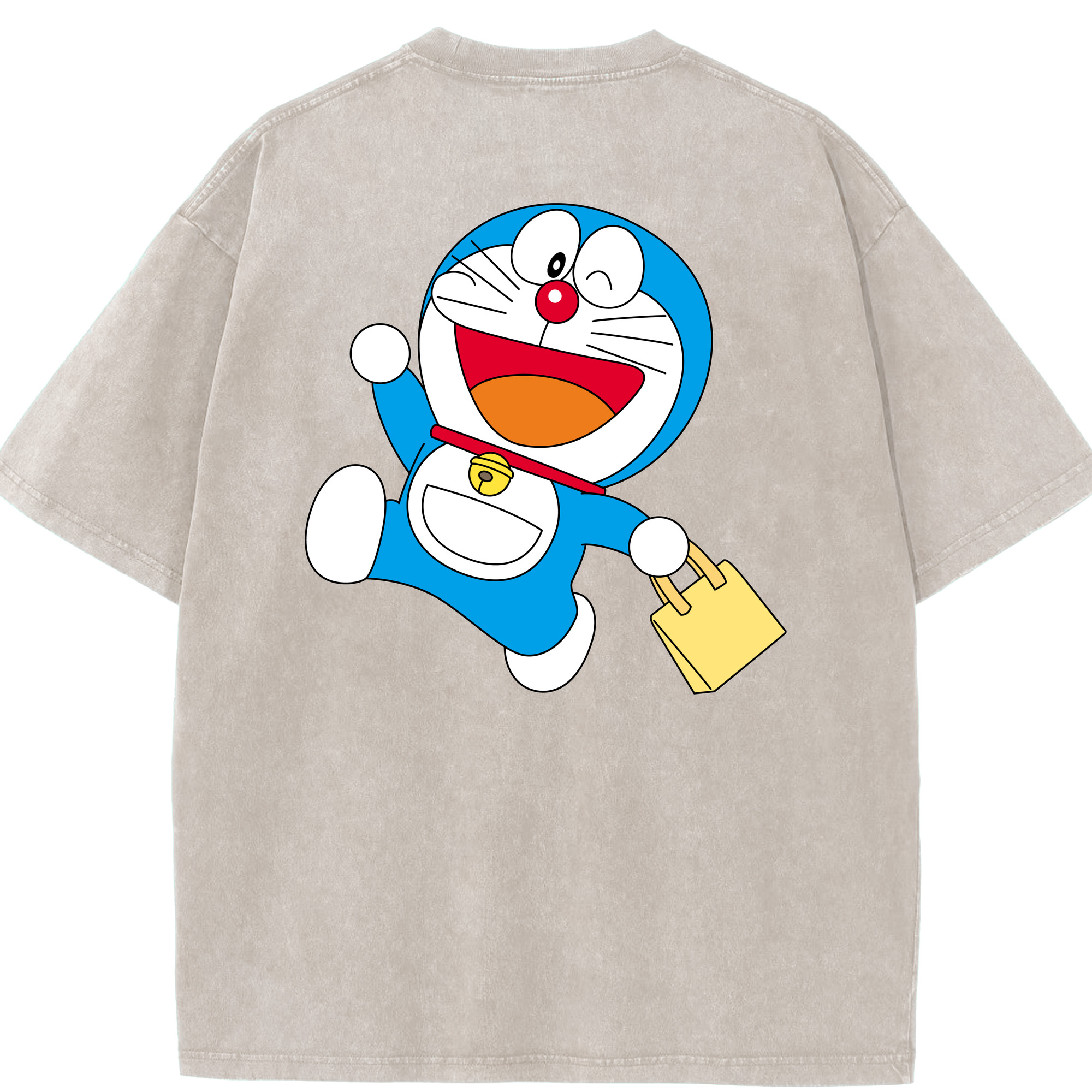 （画像用） ドラえもん Doraemon 綿100% ヴィンテージ風 半袖Tシャツ（背面プリント）