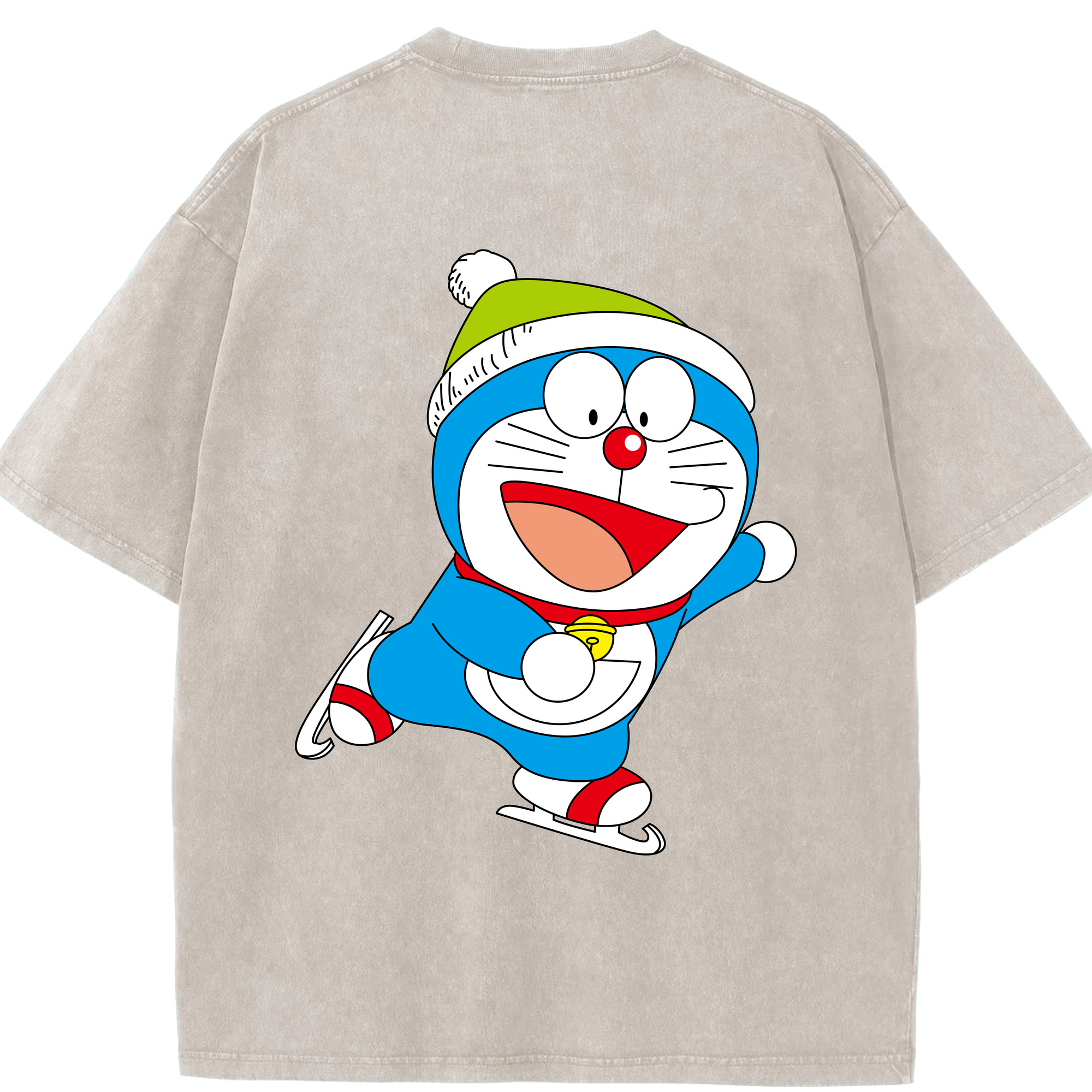 （画像用） ドラえもん Doraemon 綿100% ヴィンテージ風 半袖Tシャツ（背面プリント）