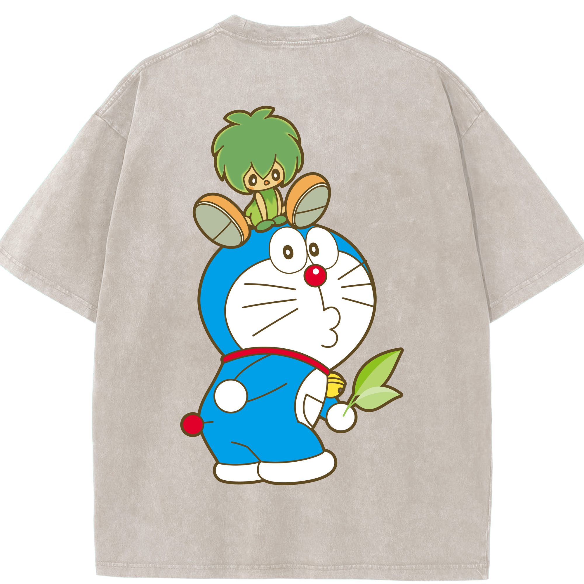 （画像用） ドラえもん Doraemon 綿100% ヴィンテージ風 半袖Tシャツ（背面プリント）