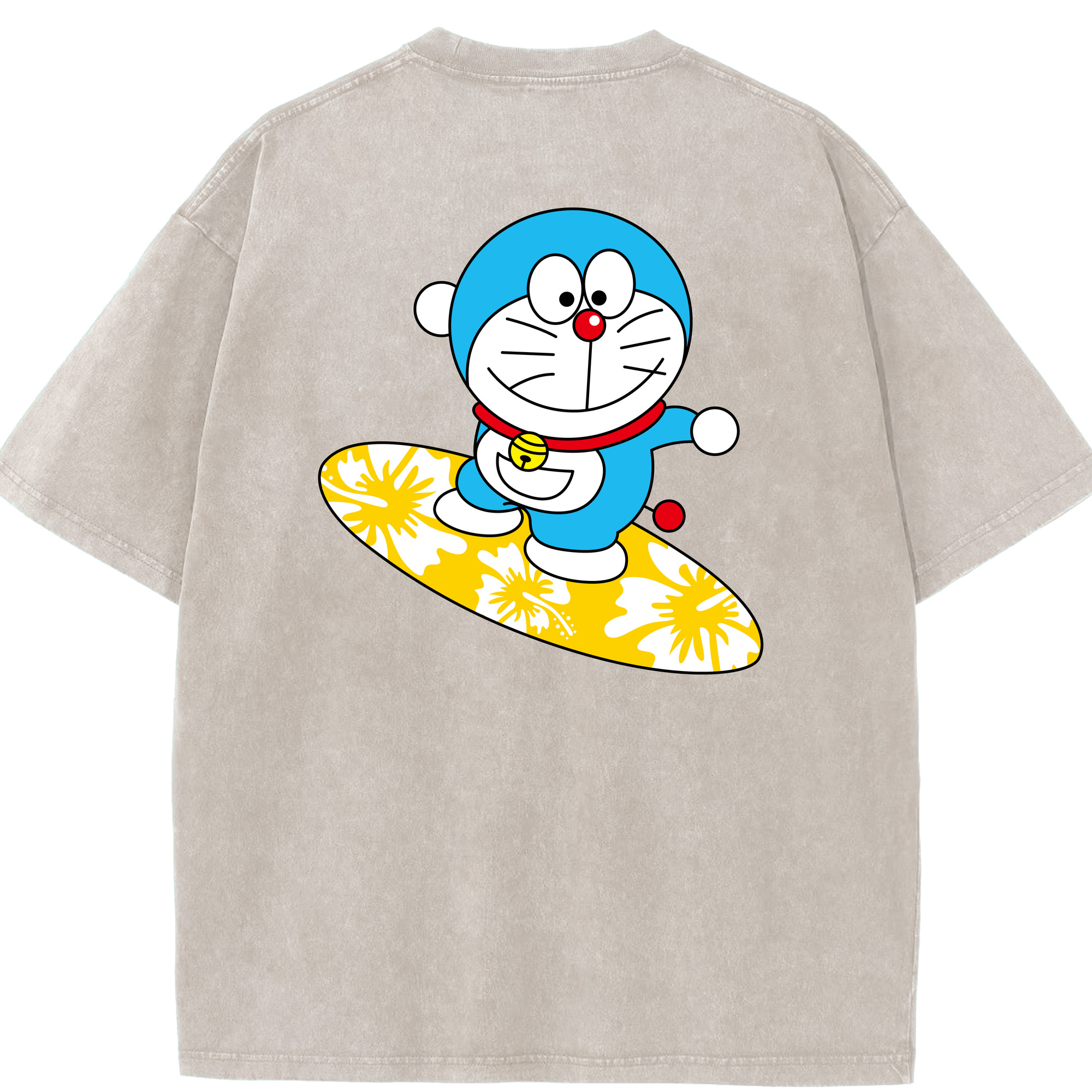 （画像用） ドラえもん Doraemon 綿100% ヴィンテージ風 半袖Tシャツ（背面プリント）