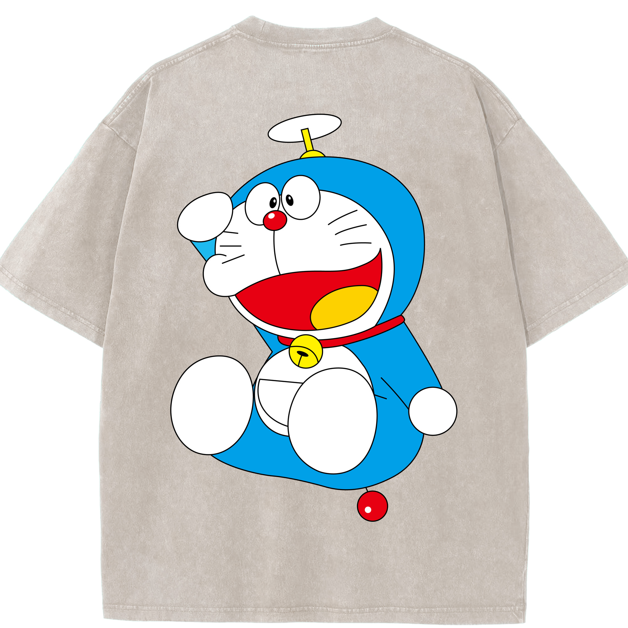 （画像用） ドラえもん Doraemon 綿100% ヴィンテージ風 半袖Tシャツ（背面プリント）