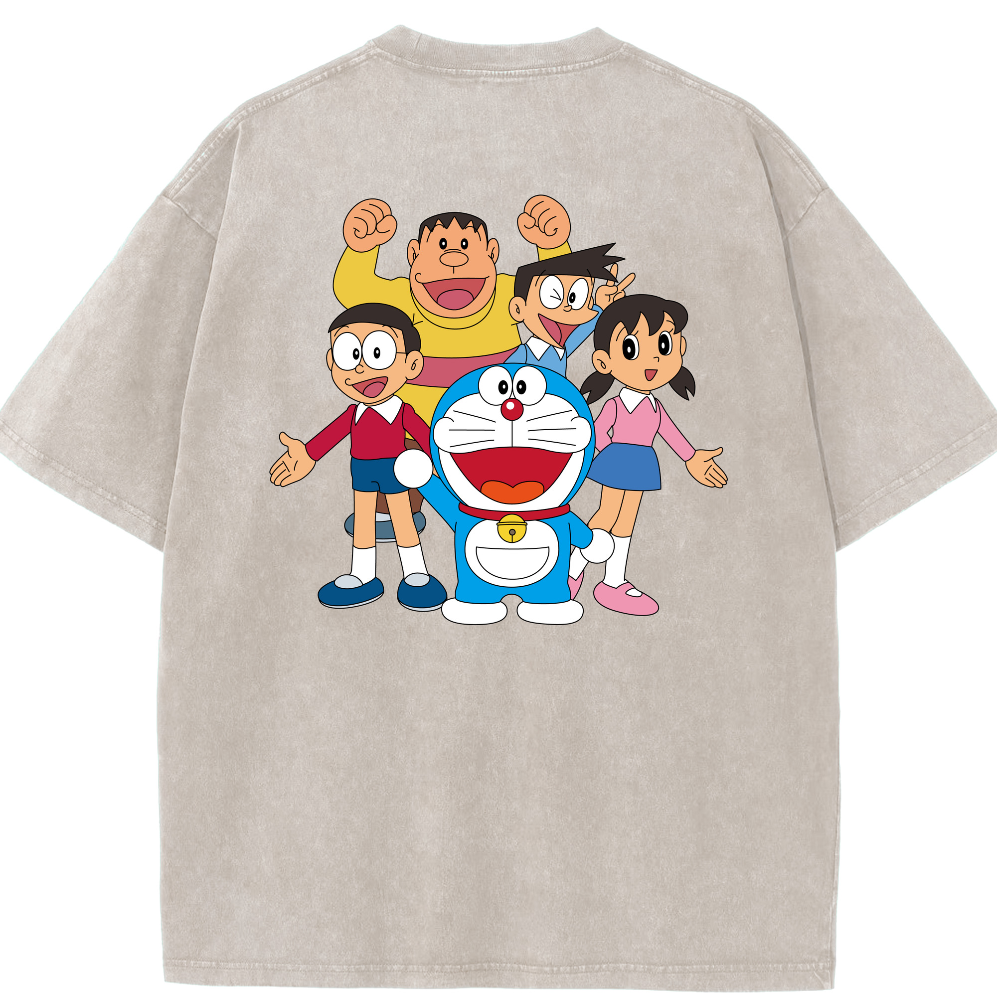 （画像用） ドラえもん 骨川 スネ夫 Doraemon Honekawa Suneo 綿100% ヴィンテージ風 半袖Tシャツ（背面プリント）