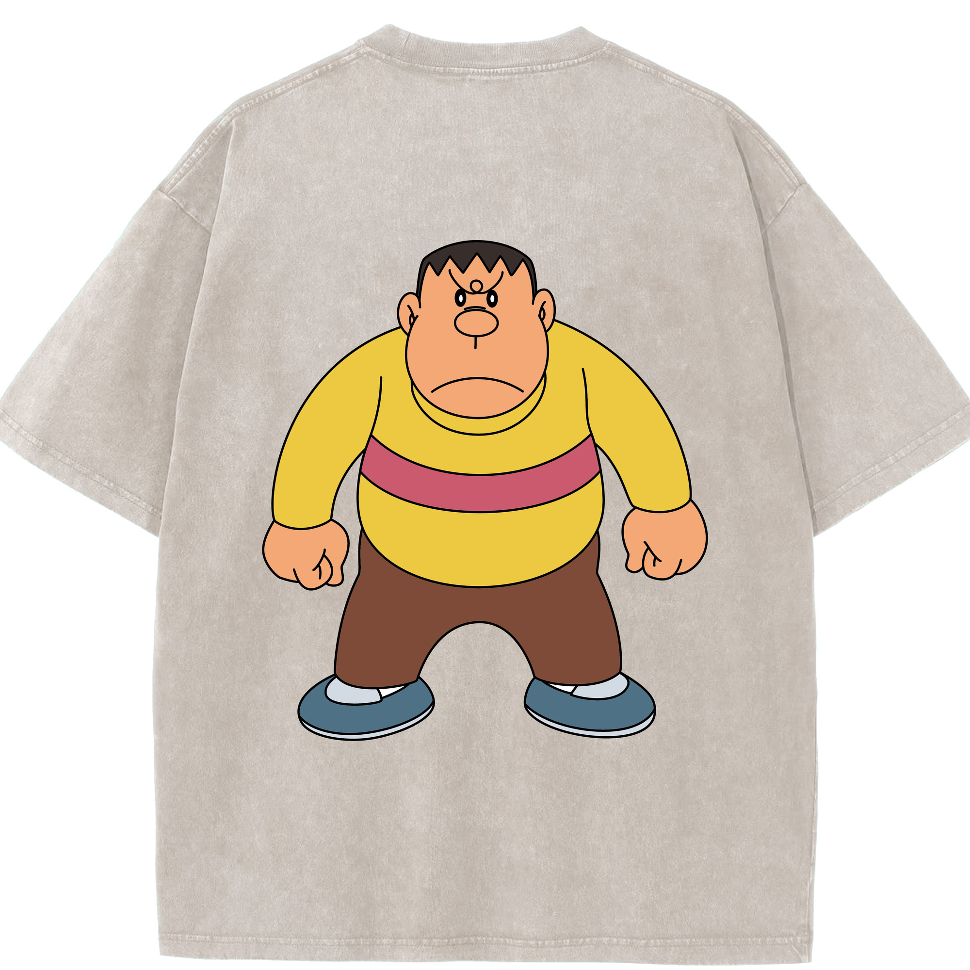 （画像用） ドラえもん 剛田武 Doraemon Gouta Takeshi 綿100% ヴィンテージ風 半袖Tシャツ（背面プリント）