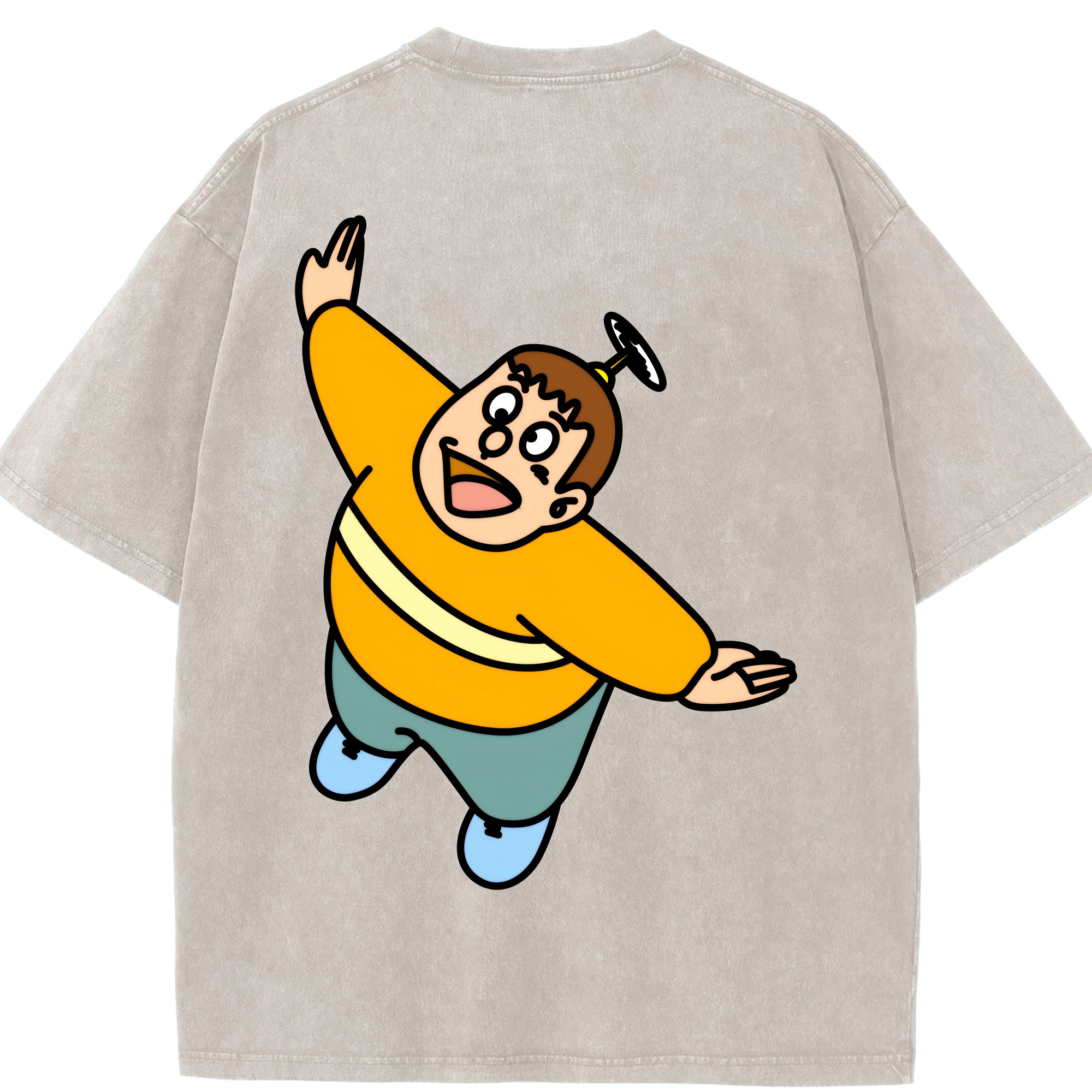 （画像用） ドラえもん 剛田武 Doraemon Gouta Takeshi 綿100% ヴィンテージ風 半袖Tシャツ（背面プリント）
