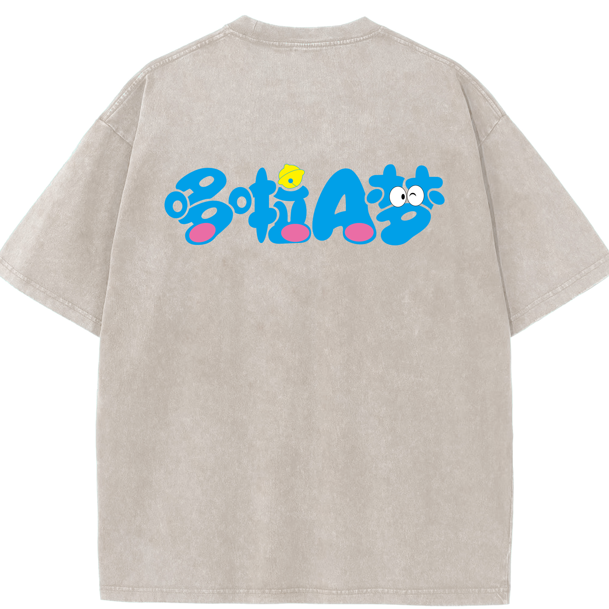 （画像用） ドラえもん Doraemon 綿100% ヴィンテージ風 半袖Tシャツ（背面プリント）