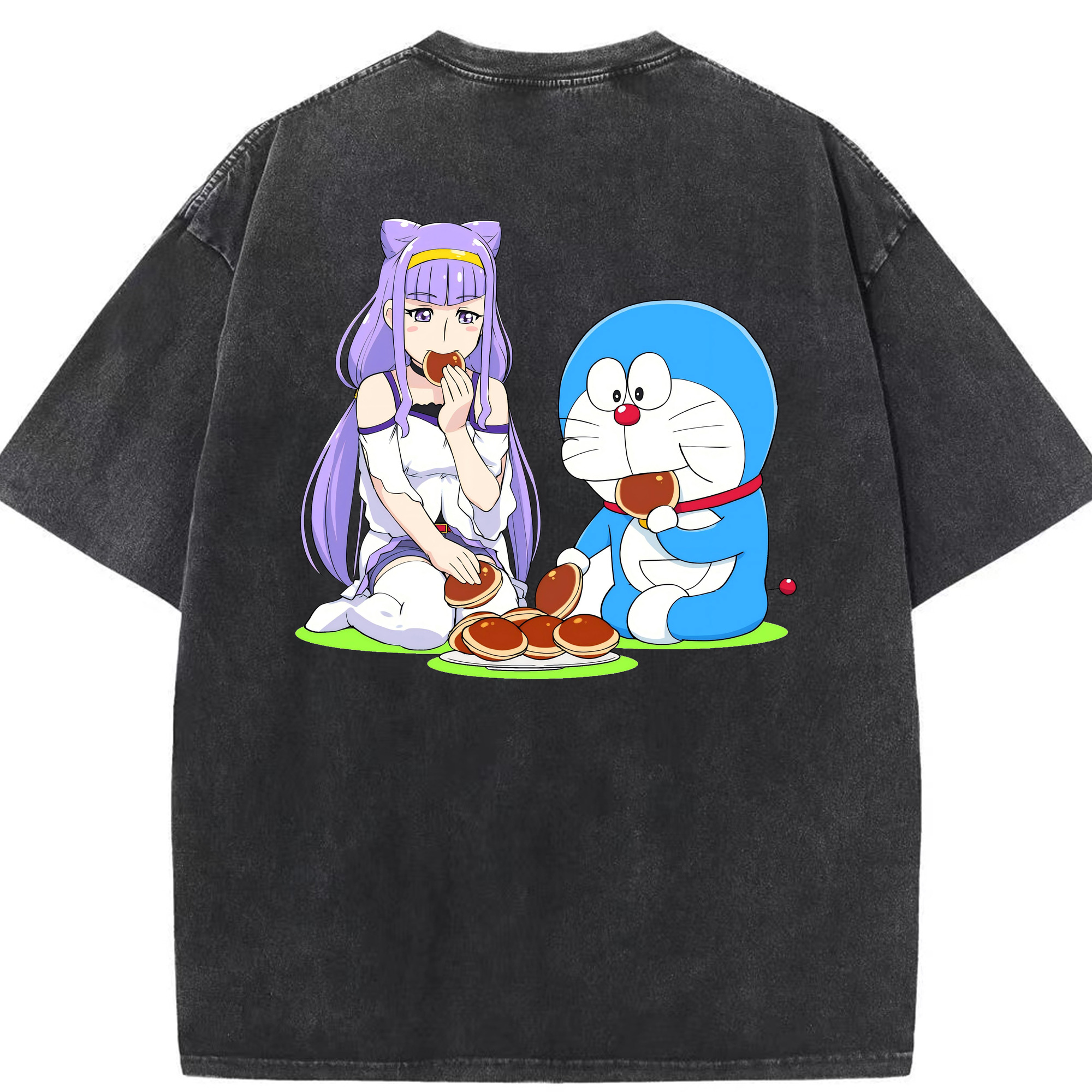 （画像用） ドラえもん Doraemon 綿100% ヴィンテージ風 半袖Tシャツ（背面プリント）