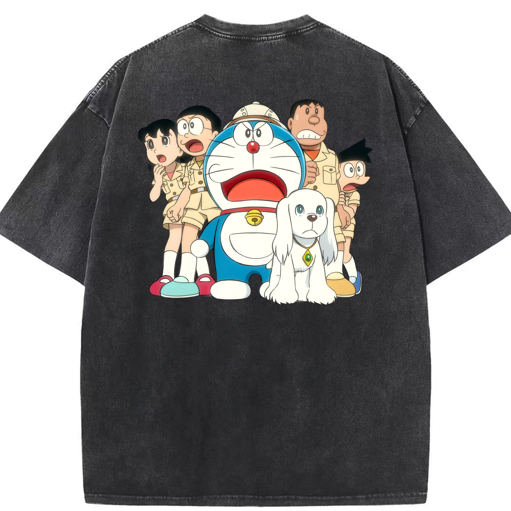 （画像用） ドラえもん Doraemon 綿100% ヴィンテージ風 半袖Tシャツ（背面プリント）