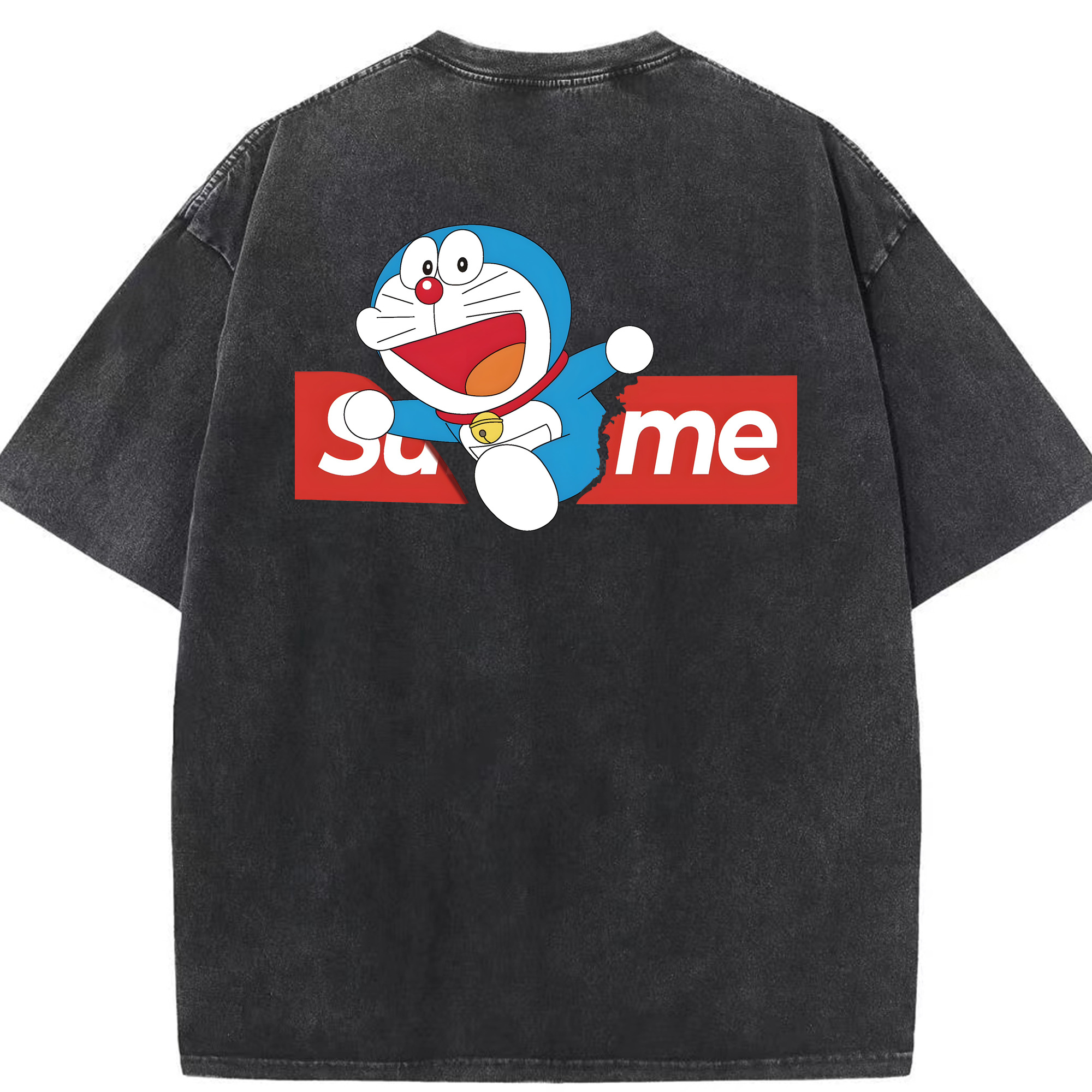 （画像用） ドラえもん Doraemon 綿100% ヴィンテージ風 半袖Tシャツ（背面プリント）