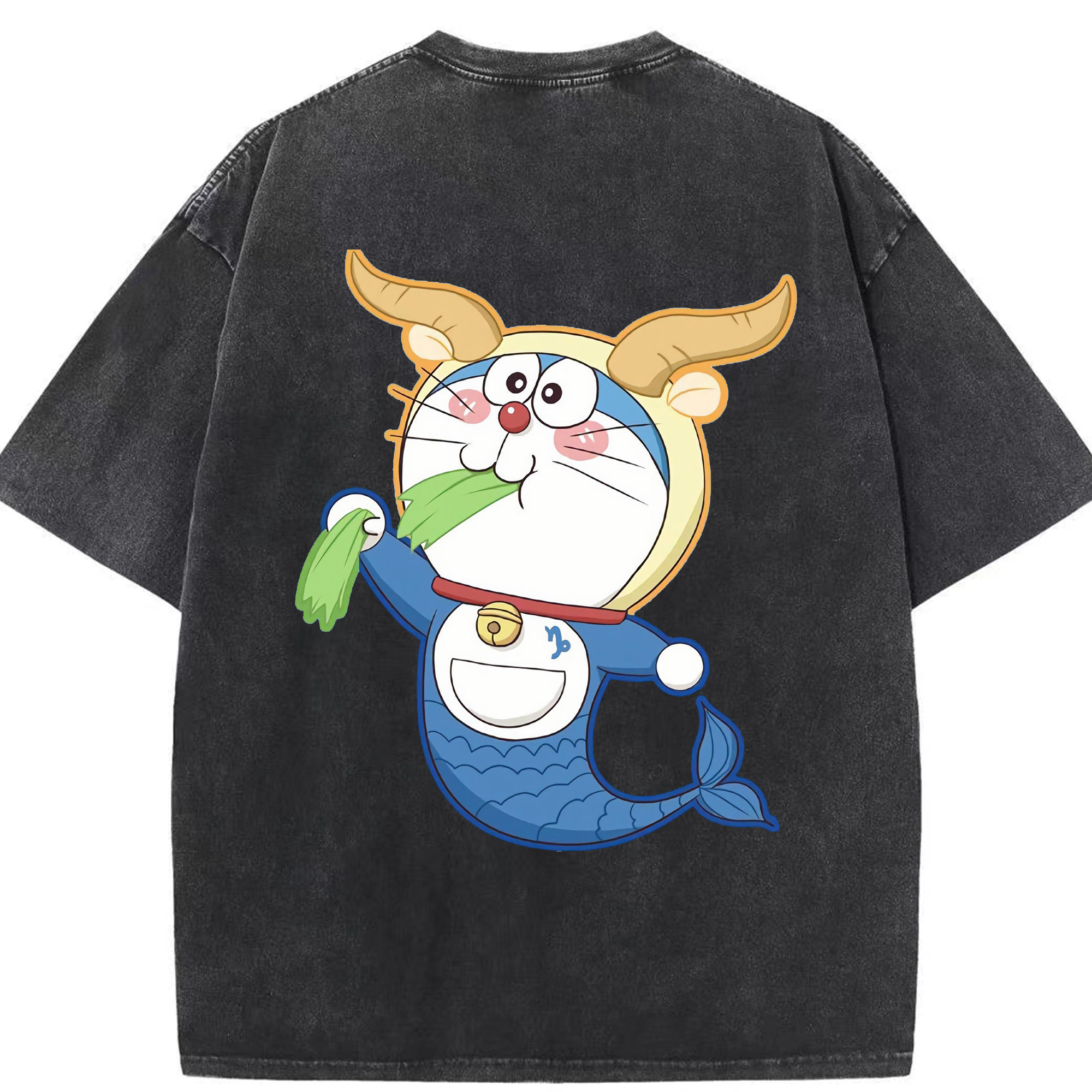 （画像用） ドラえもん Doraemon 綿100% ヴィンテージ風 半袖Tシャツ（背面プリント）