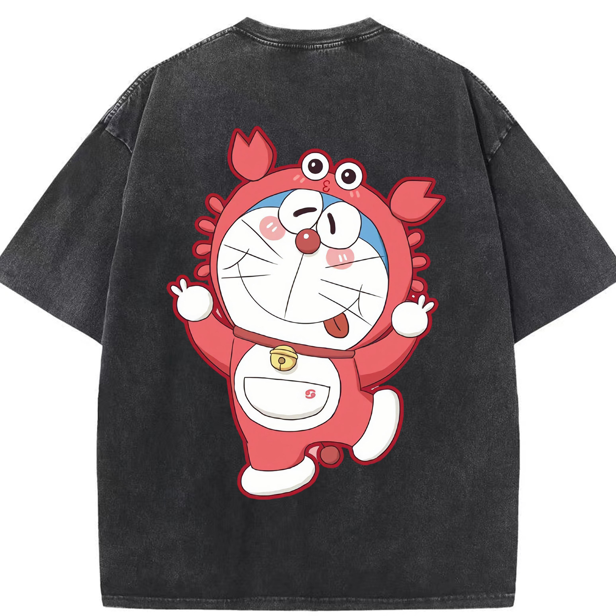 （画像用） ドラえもん Doraemon 綿100% ヴィンテージ風 半袖Tシャツ（背面プリント）