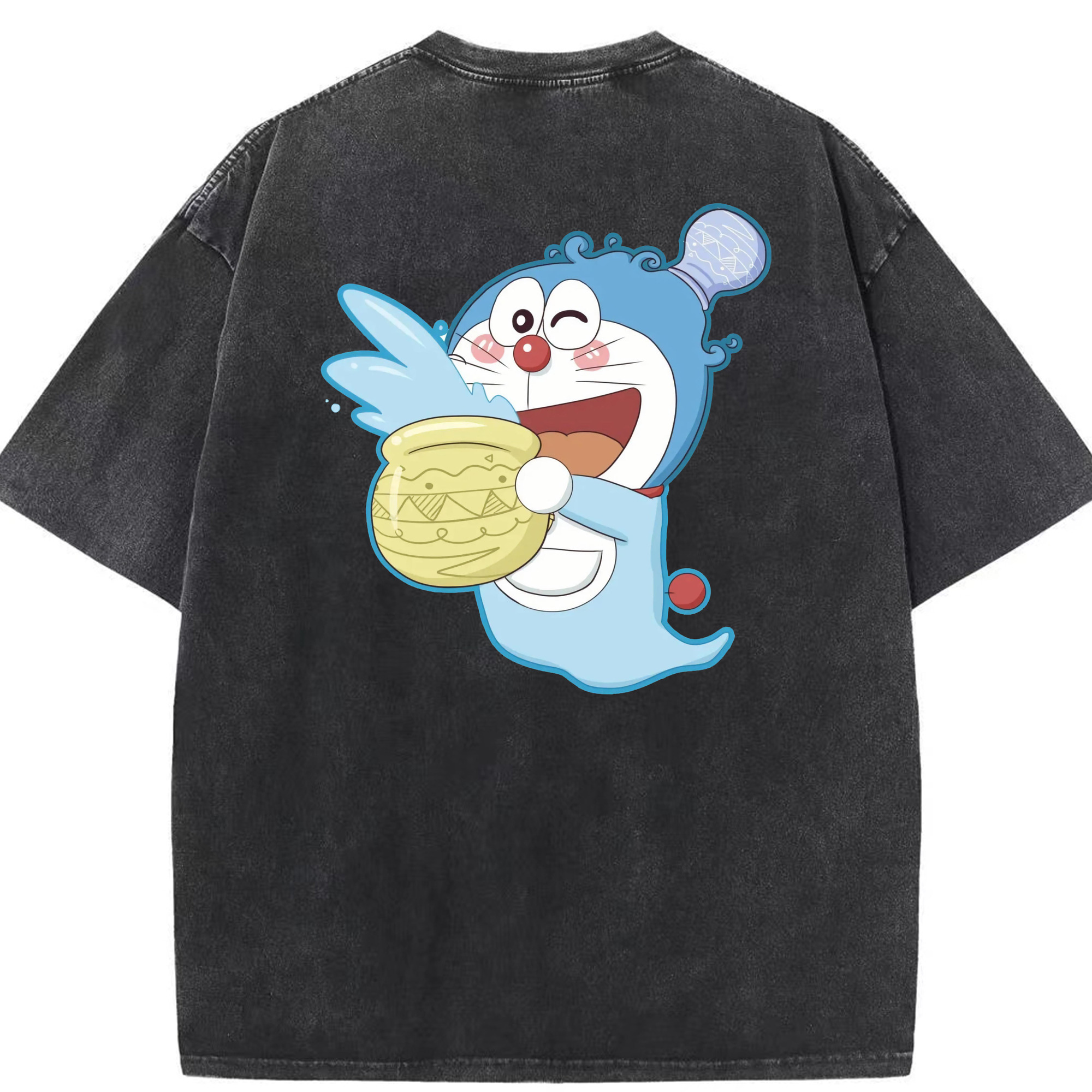 （画像用） ドラえもん Doraemon 綿100% ヴィンテージ風 半袖Tシャツ（背面プリント）