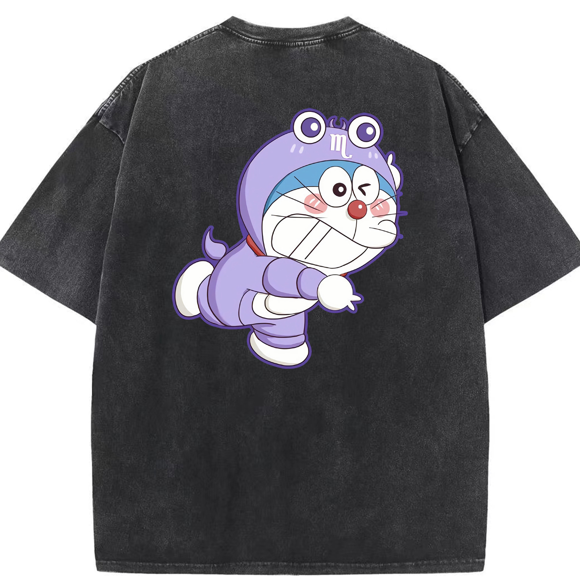 （画像用） ドラえもん Doraemon 綿100% ヴィンテージ風 半袖Tシャツ（背面プリント）