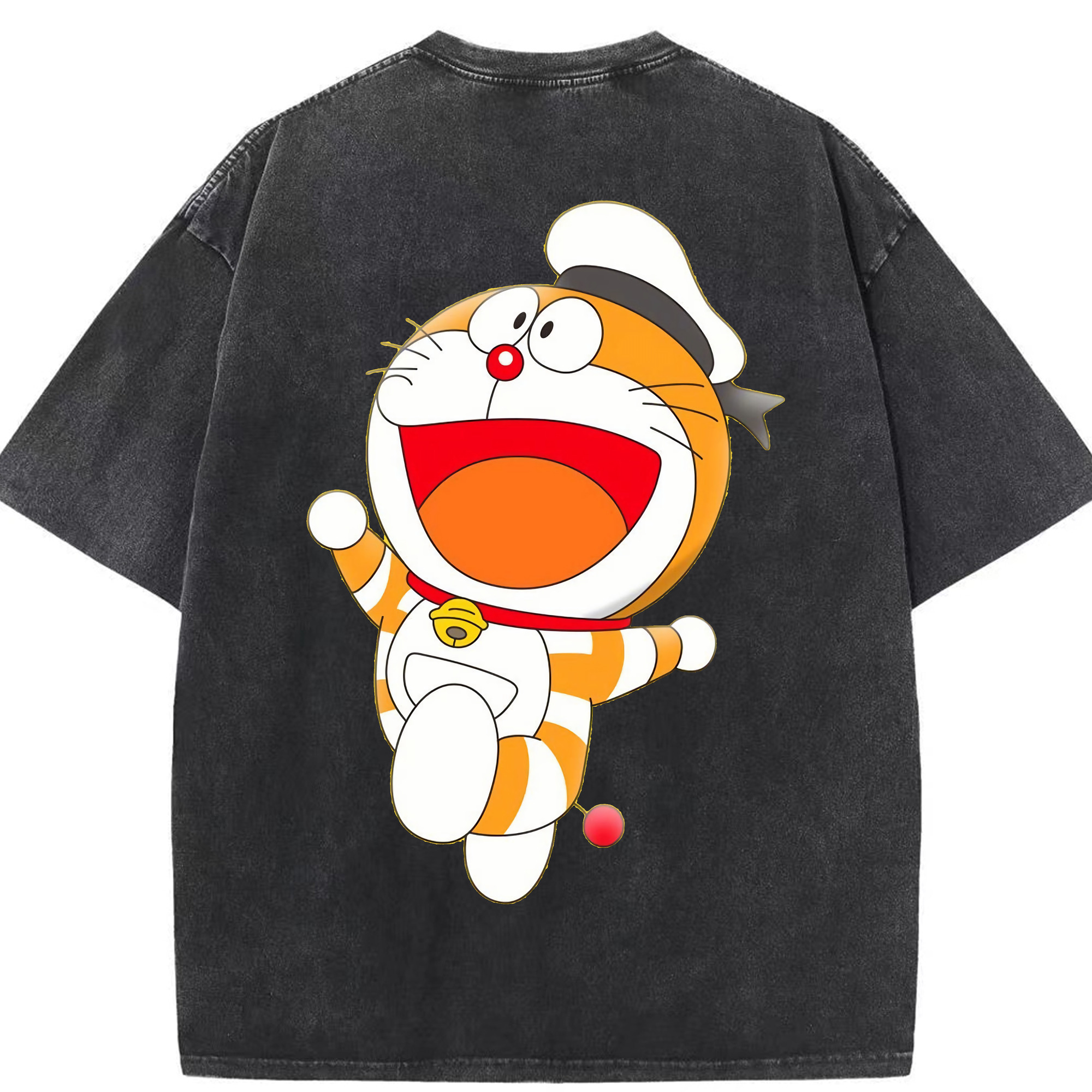 （画像用） ドラえもん Doraemon 綿100% ヴィンテージ風 半袖Tシャツ（背面プリント）