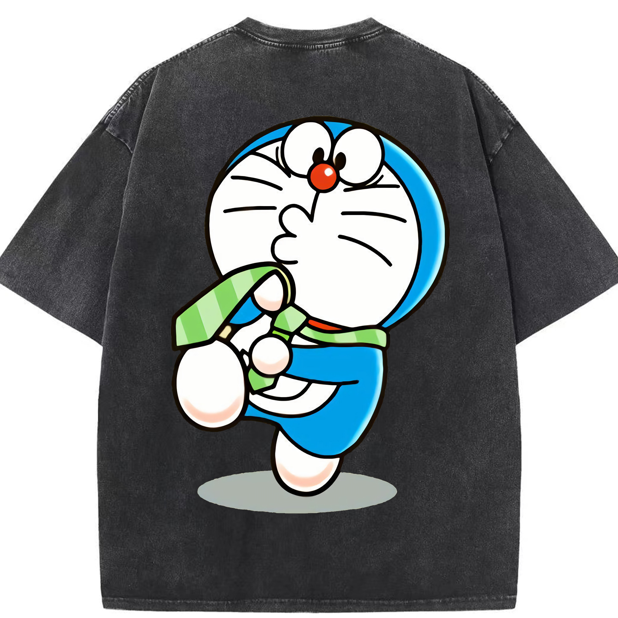 （画像用） ドラえもん Doraemon 綿100% ヴィンテージ風 半袖Tシャツ（背面プリント）