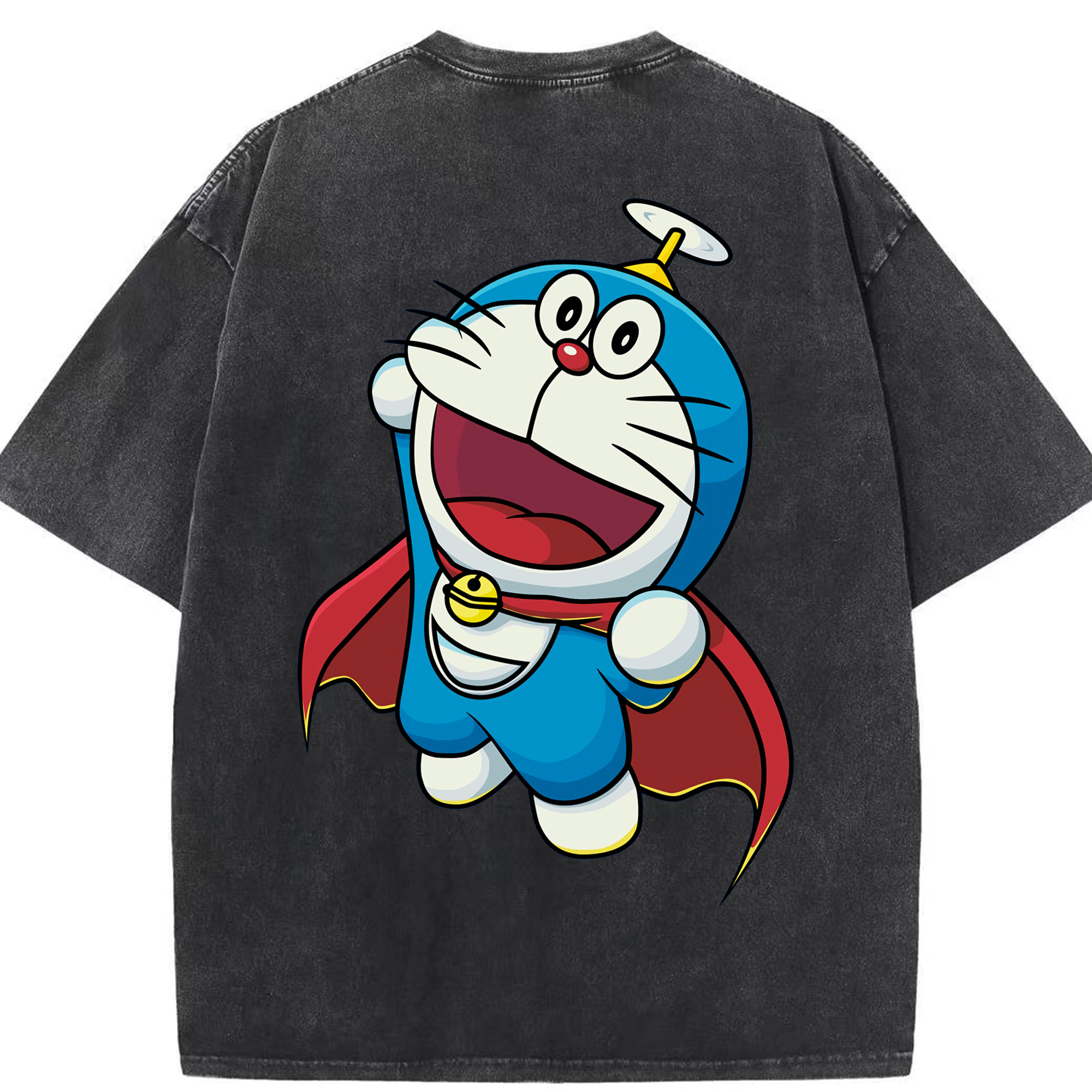 （画像用） ドラえもん Doraemon 綿100% ヴィンテージ風 半袖Tシャツ（背面プリント）