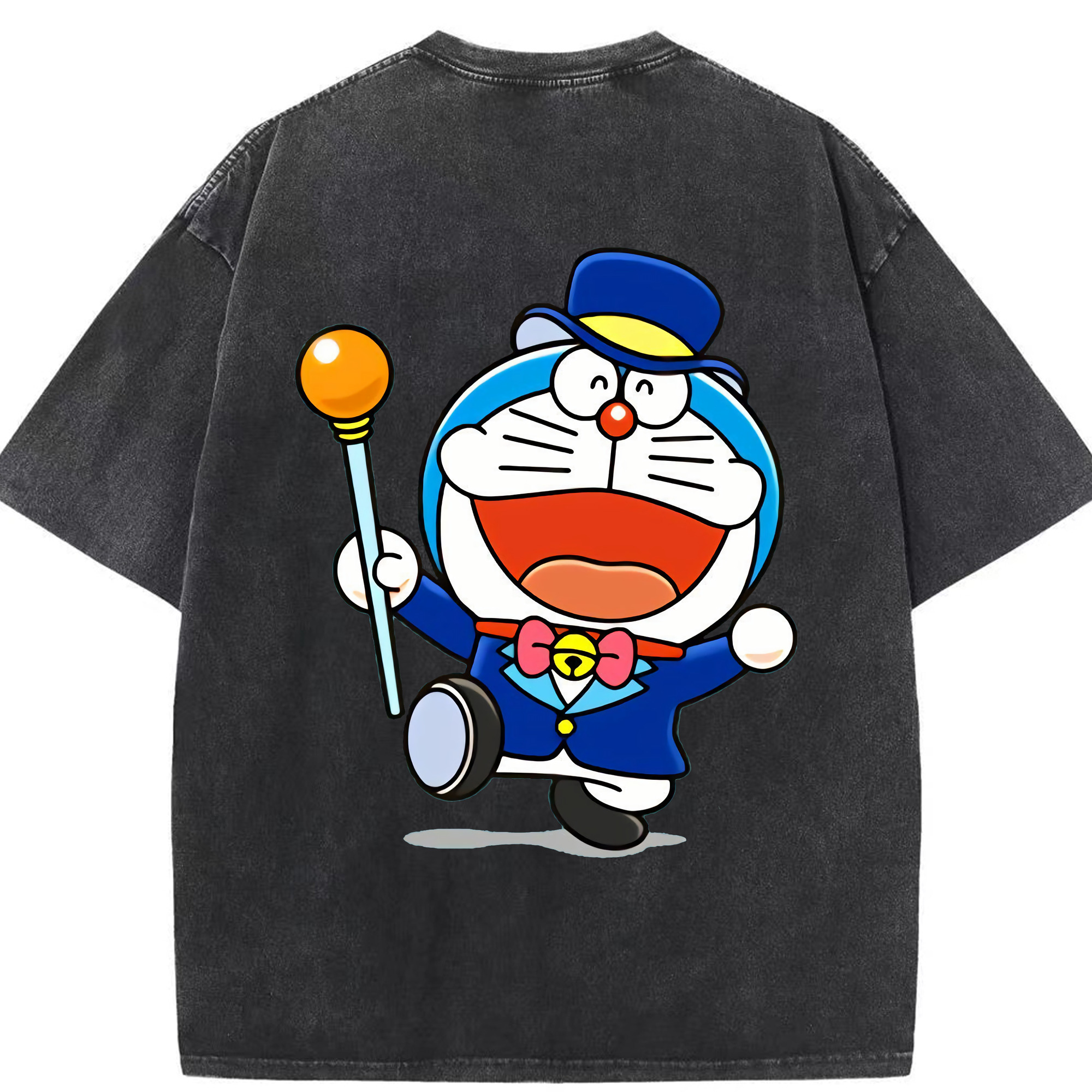 （画像用） ドラえもん Doraemon 綿100% ヴィンテージ風 半袖Tシャツ（背面プリント）