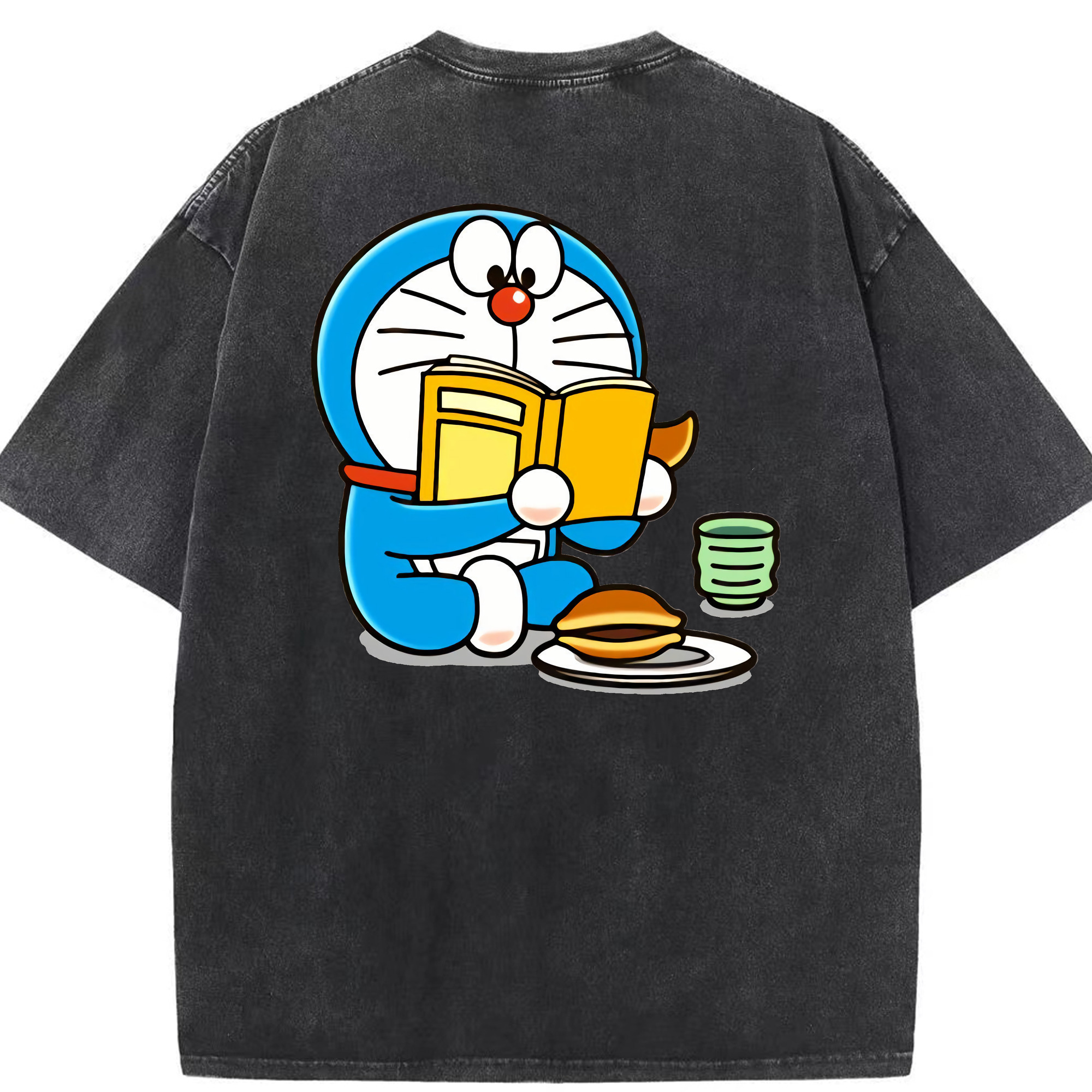 （画像用） ドラえもん Doraemon 綿100% ヴィンテージ風 半袖Tシャツ（背面プリント）