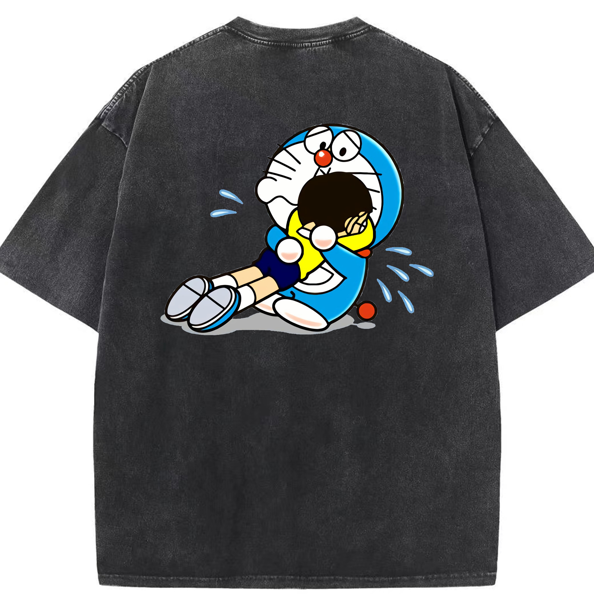 （画像用） ドラえもん Doraemon 綿100% ヴィンテージ風 半袖Tシャツ（背面プリント）