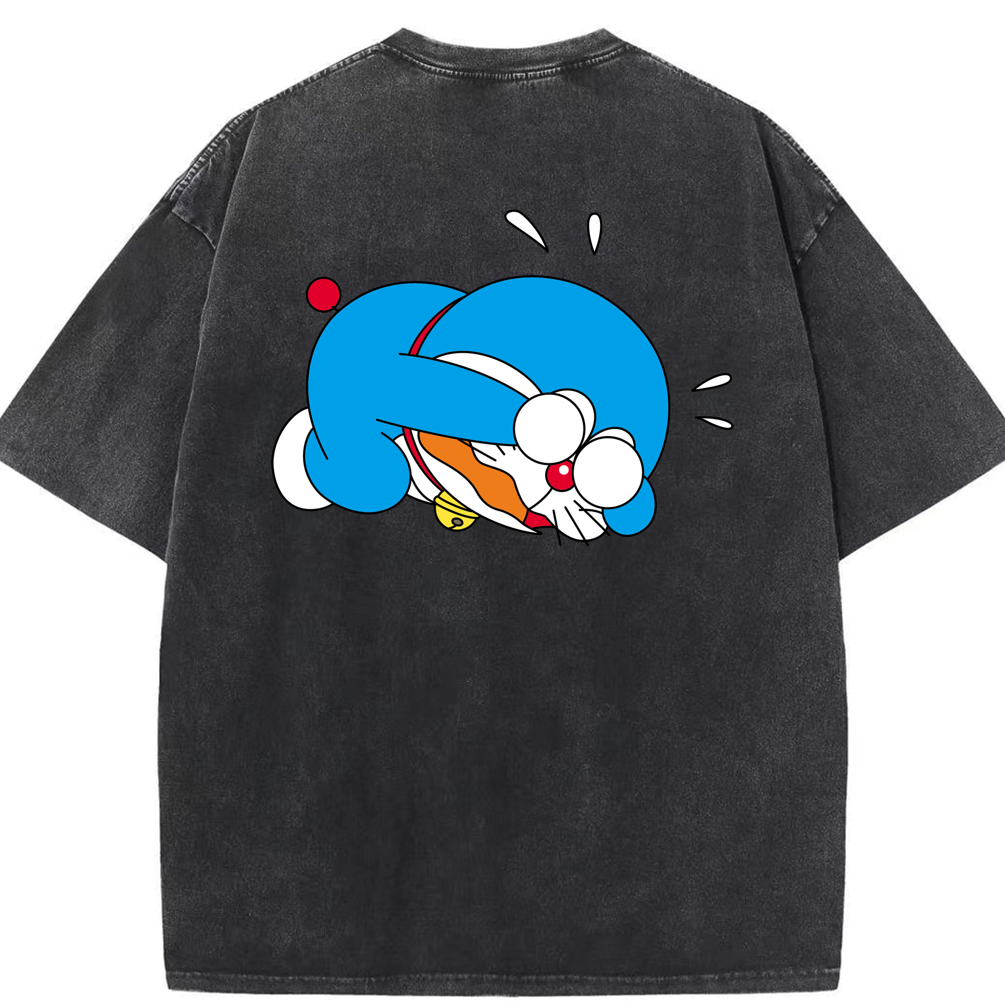 （画像用） ドラえもん Doraemon 綿100% ヴィンテージ風 半袖Tシャツ（背面プリント）