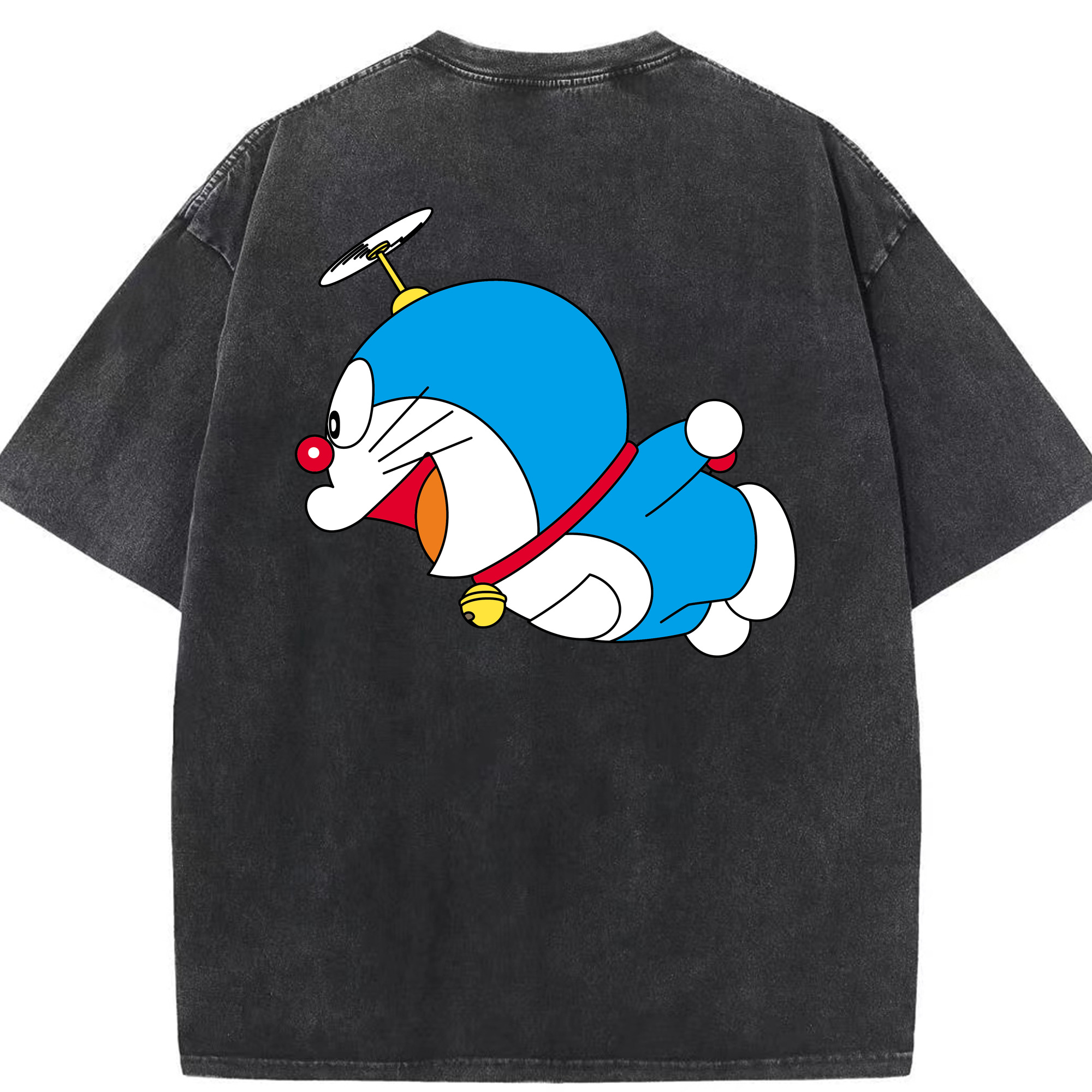 （画像用） ドラえもん Doraemon 綿100% ヴィンテージ風 半袖Tシャツ（背面プリント）