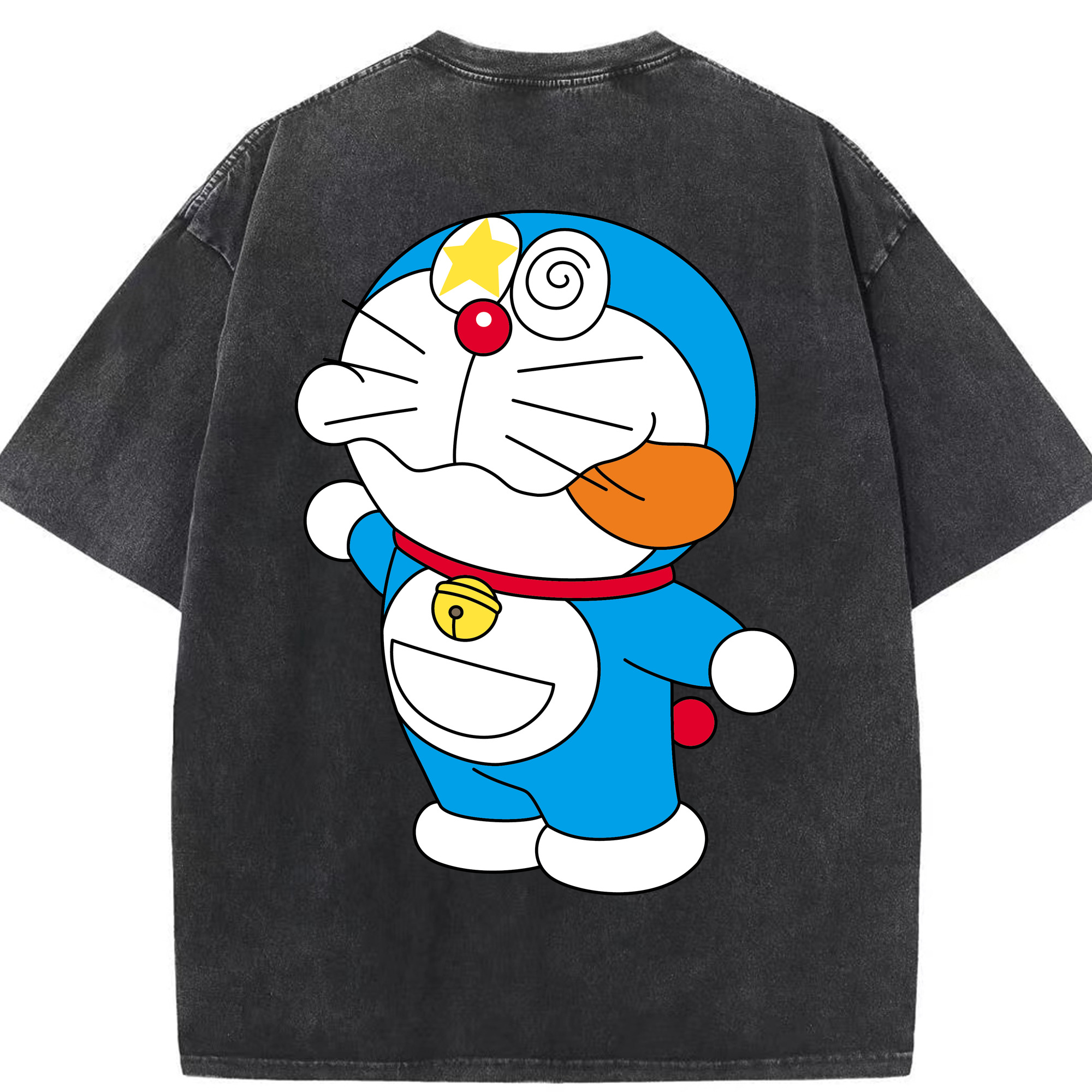 （画像用） ドラえもん Doraemon 綿100% ヴィンテージ風 半袖Tシャツ（背面プリント）