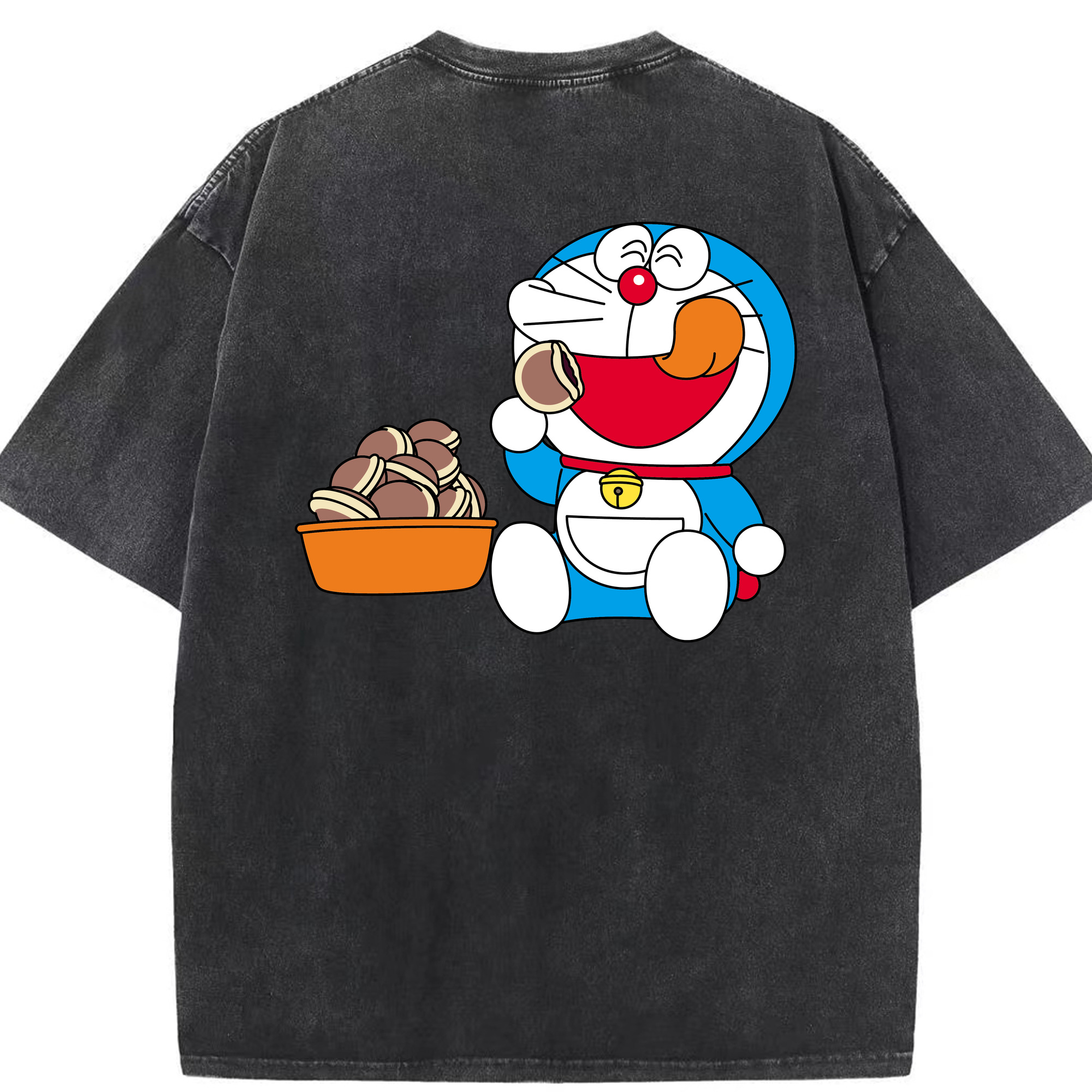 （画像用） ドラえもん Doraemon 綿100% ヴィンテージ風 半袖Tシャツ（背面プリント）