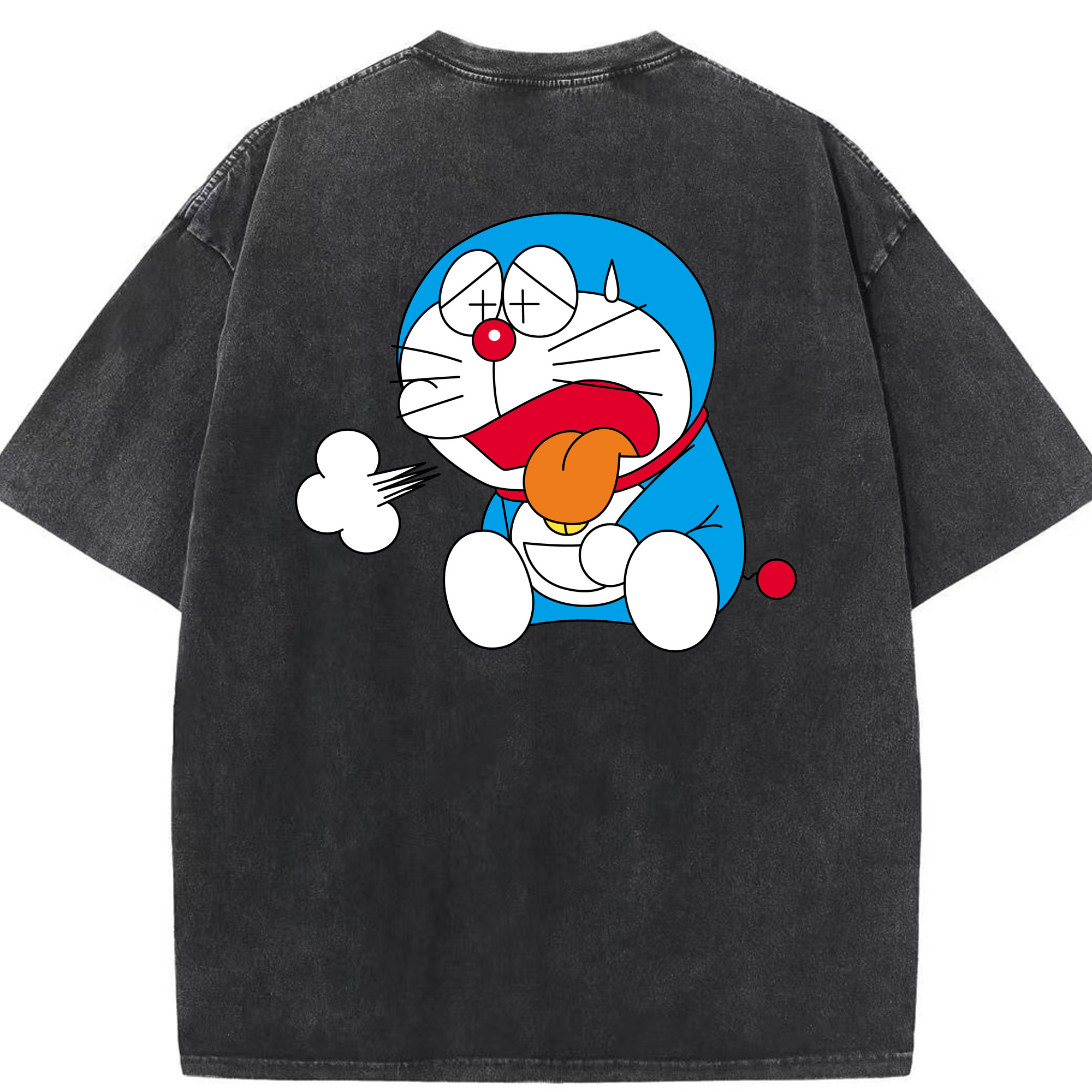 （画像用） ドラえもん Doraemon 綿100% ヴィンテージ風 半袖Tシャツ（背面プリント）