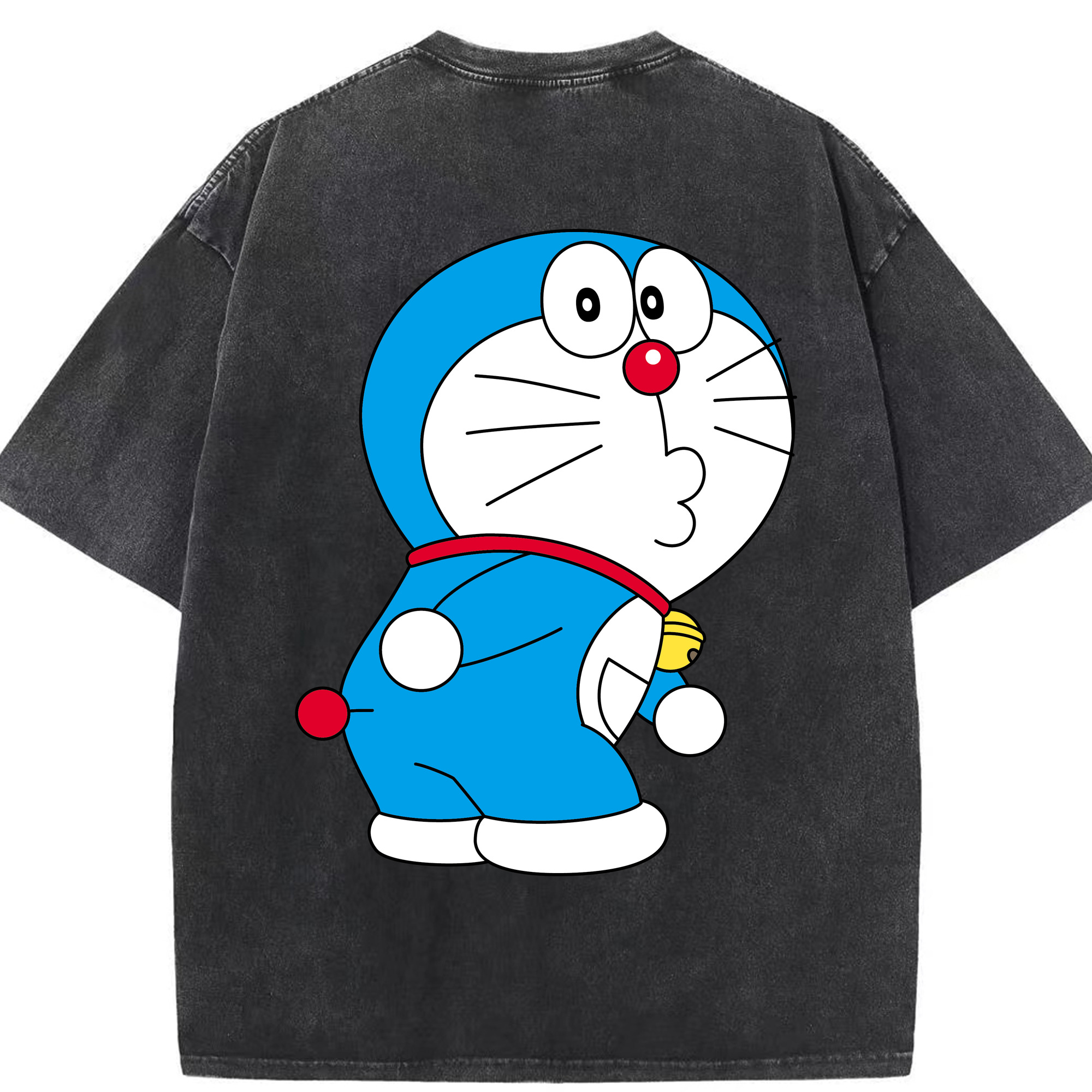 （画像用） ドラえもん Doraemon 綿100% ヴィンテージ風 半袖Tシャツ（背面プリント）