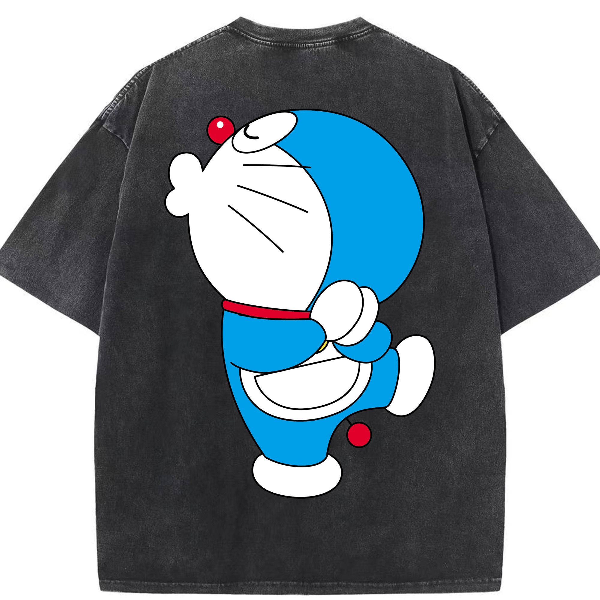 （画像用） ドラえもん Doraemon 綿100% ヴィンテージ風 半袖Tシャツ（背面プリント）