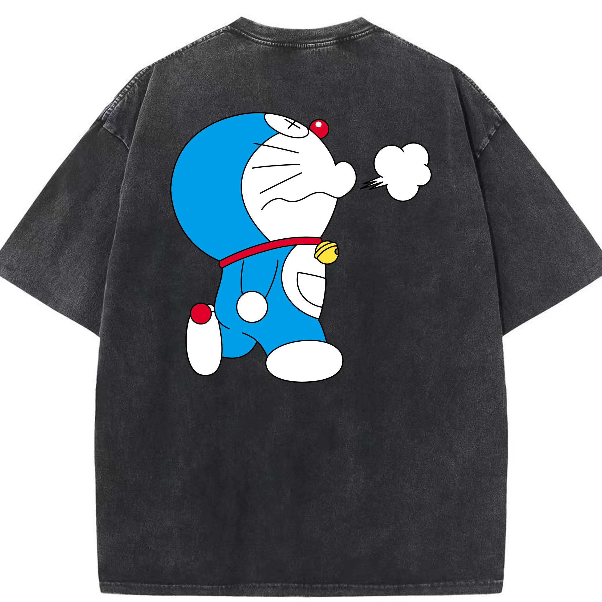 （画像用） ドラえもん Doraemon 綿100% ヴィンテージ風 半袖Tシャツ（背面プリント）