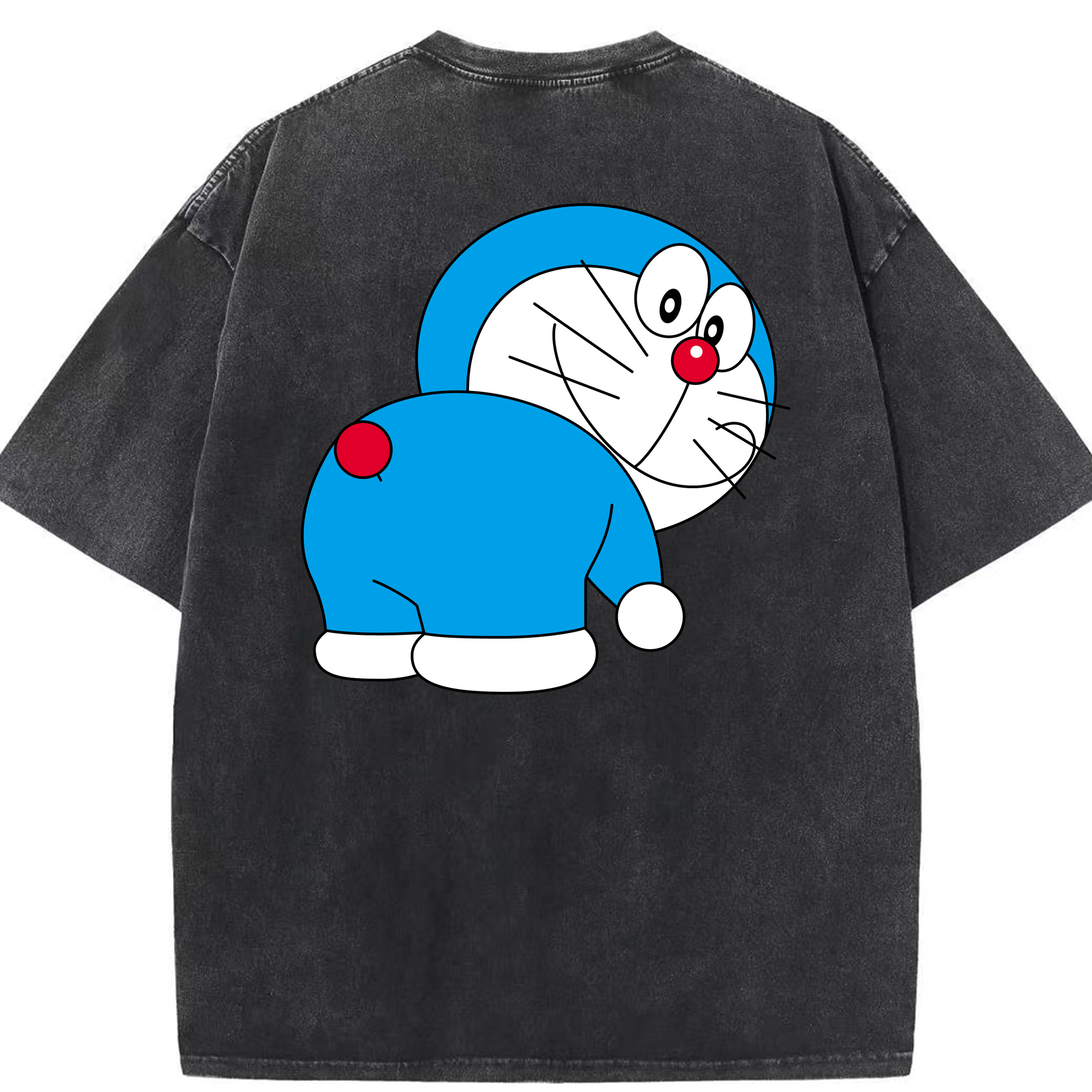 （画像用） ドラえもん Doraemon 綿100% ヴィンテージ風 半袖Tシャツ（背面プリント）