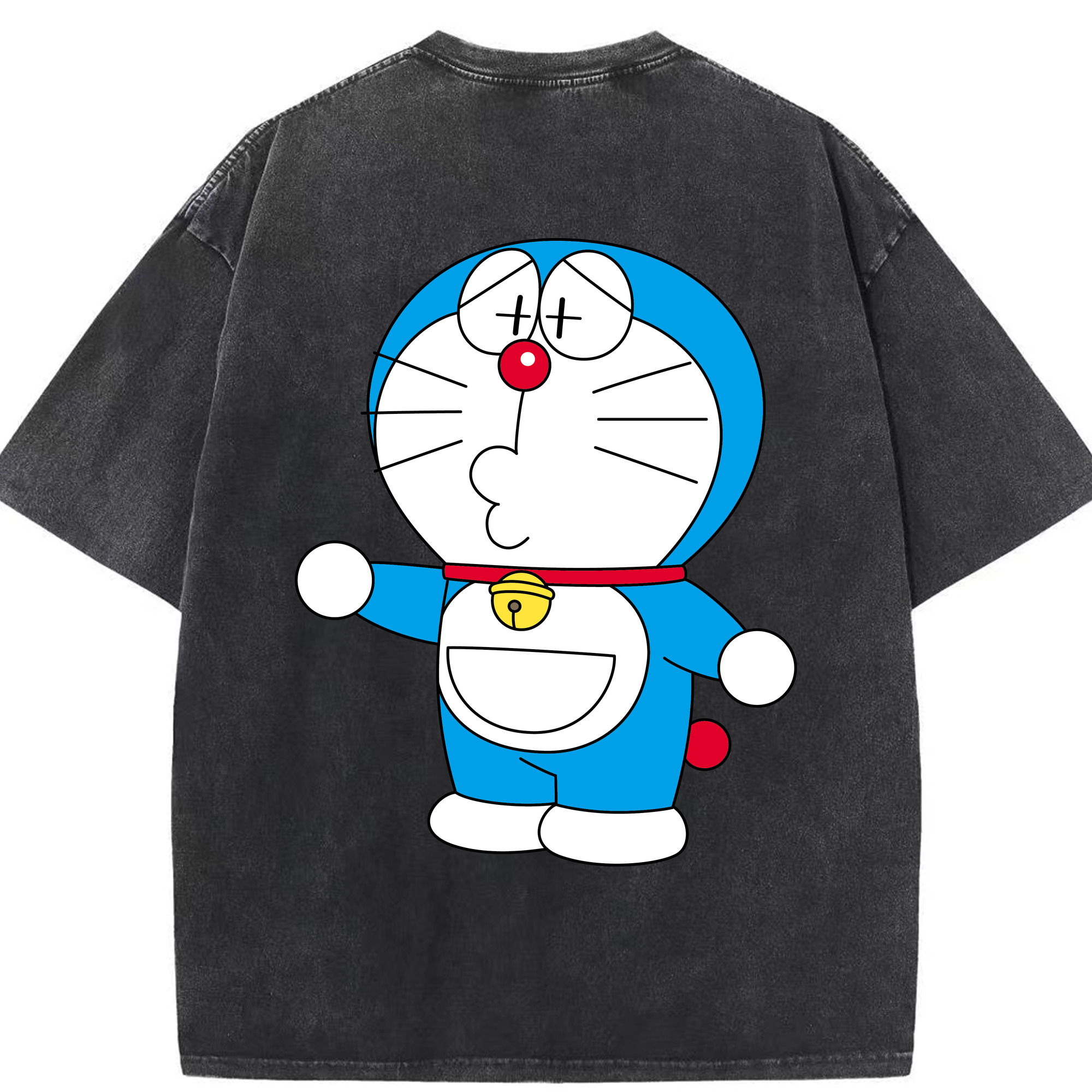 （画像用） ドラえもん Doraemon 綿100% ヴィンテージ風 半袖Tシャツ（背面プリント）