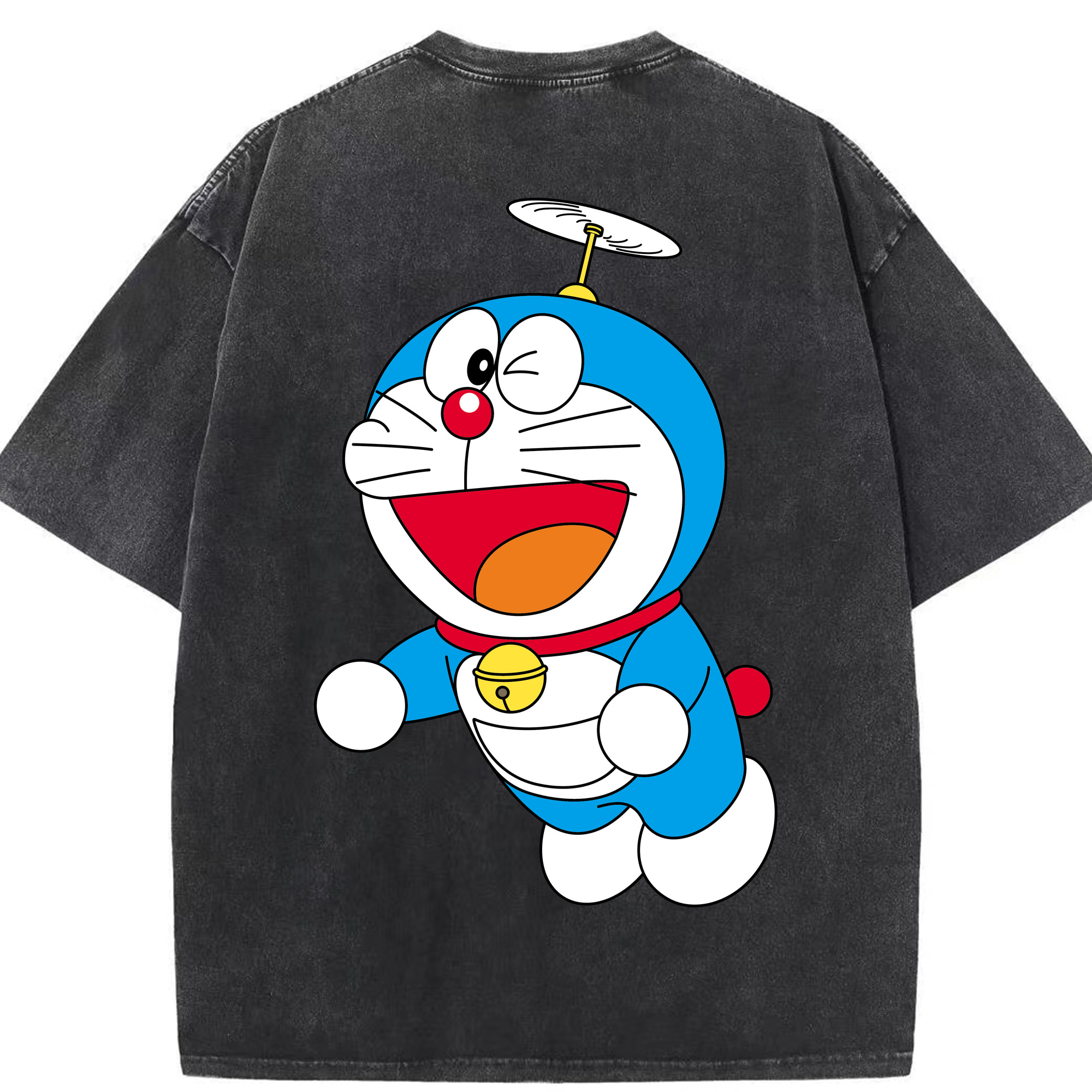 （画像用） ドラえもん Doraemon 綿100% ヴィンテージ風 半袖Tシャツ（背面プリント）