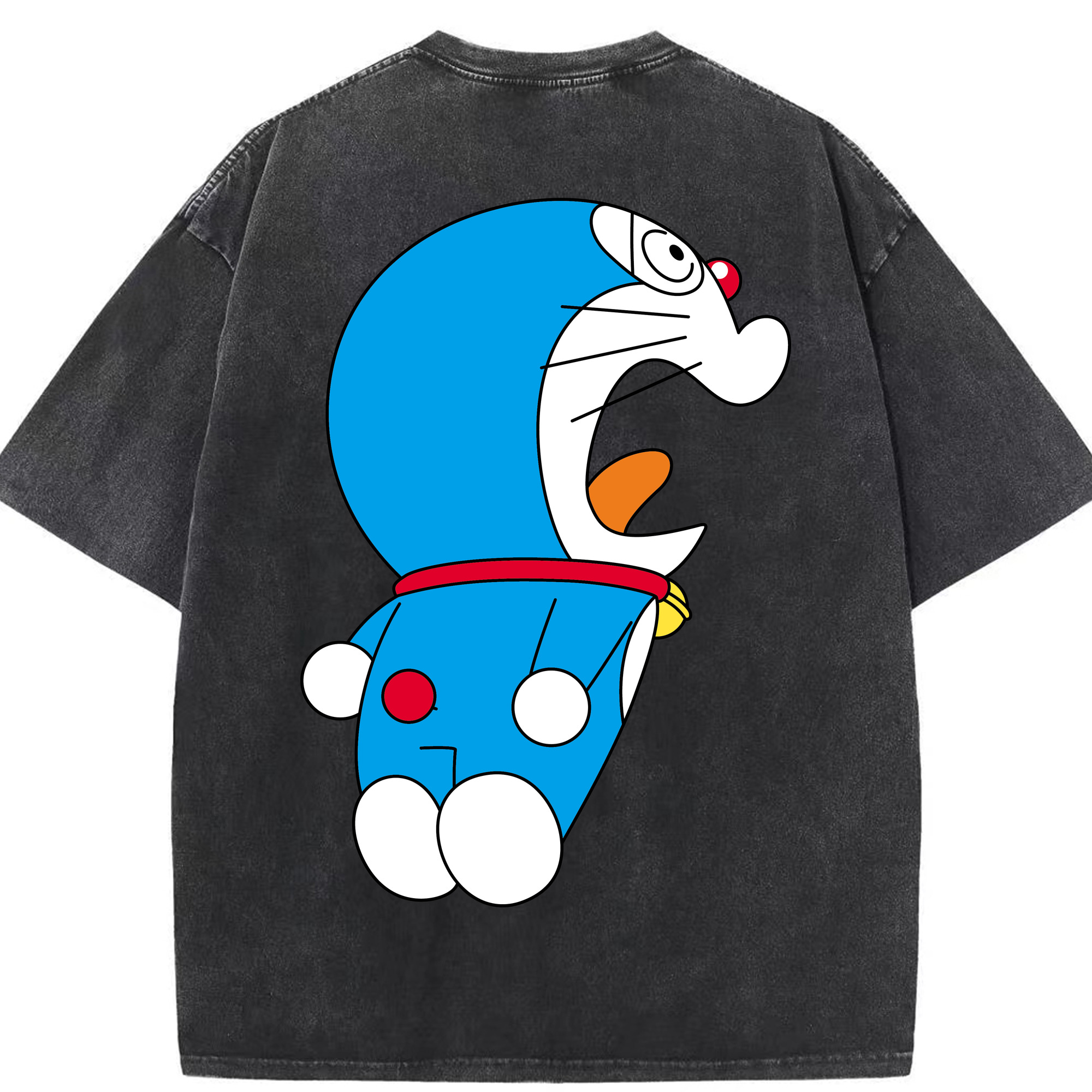 （画像用） ドラえもん Doraemon 綿100% ヴィンテージ風 半袖Tシャツ（背面プリント）
