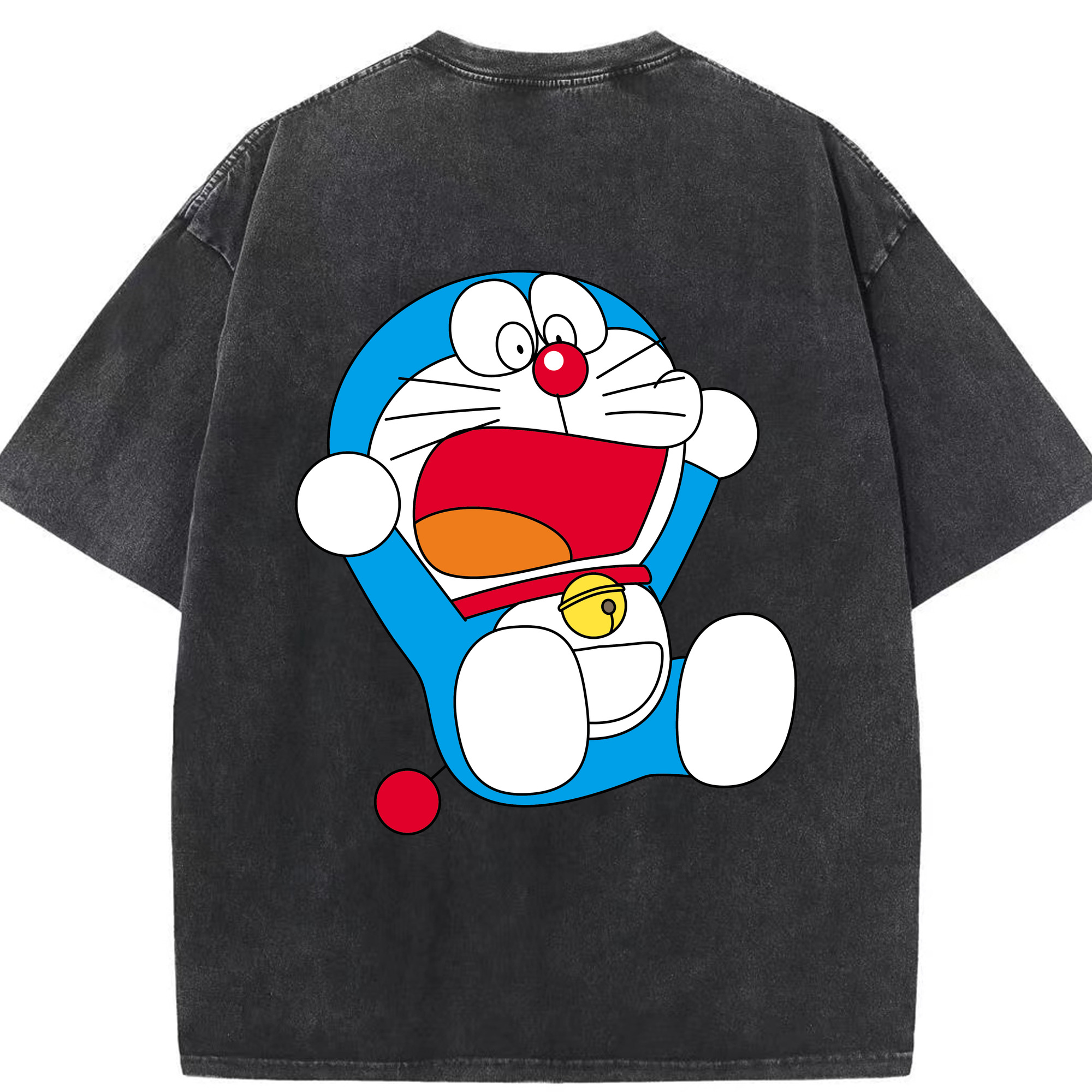 （画像用） ドラえもん Doraemon 綿100% ヴィンテージ風 半袖Tシャツ（背面プリント）