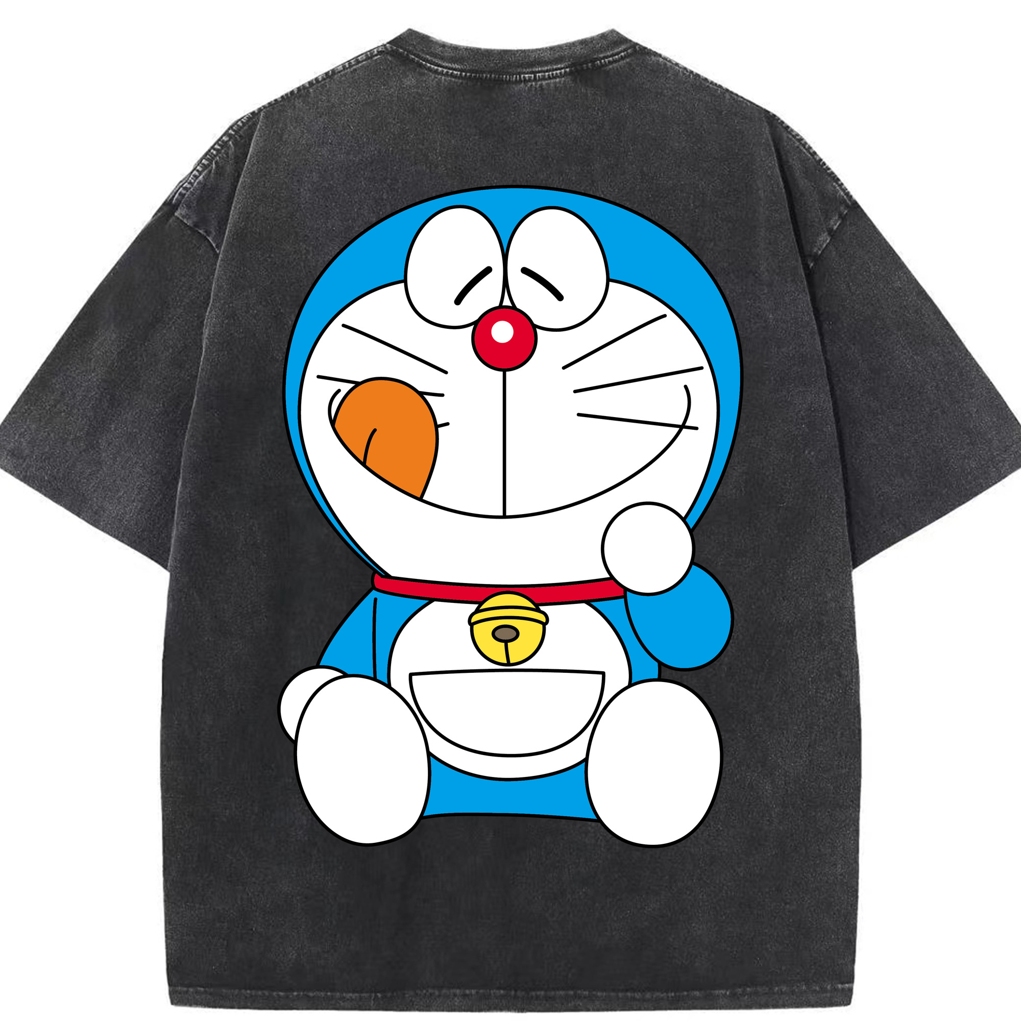 （画像用） ドラえもん Doraemon 綿100% ヴィンテージ風 半袖Tシャツ（背面プリント）