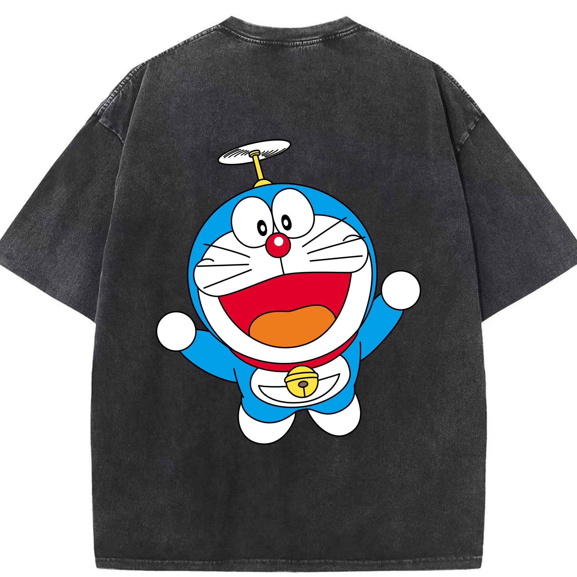 （画像用） ドラえもん Doraemon 綿100% ヴィンテージ風 半袖Tシャツ（背面プリント）