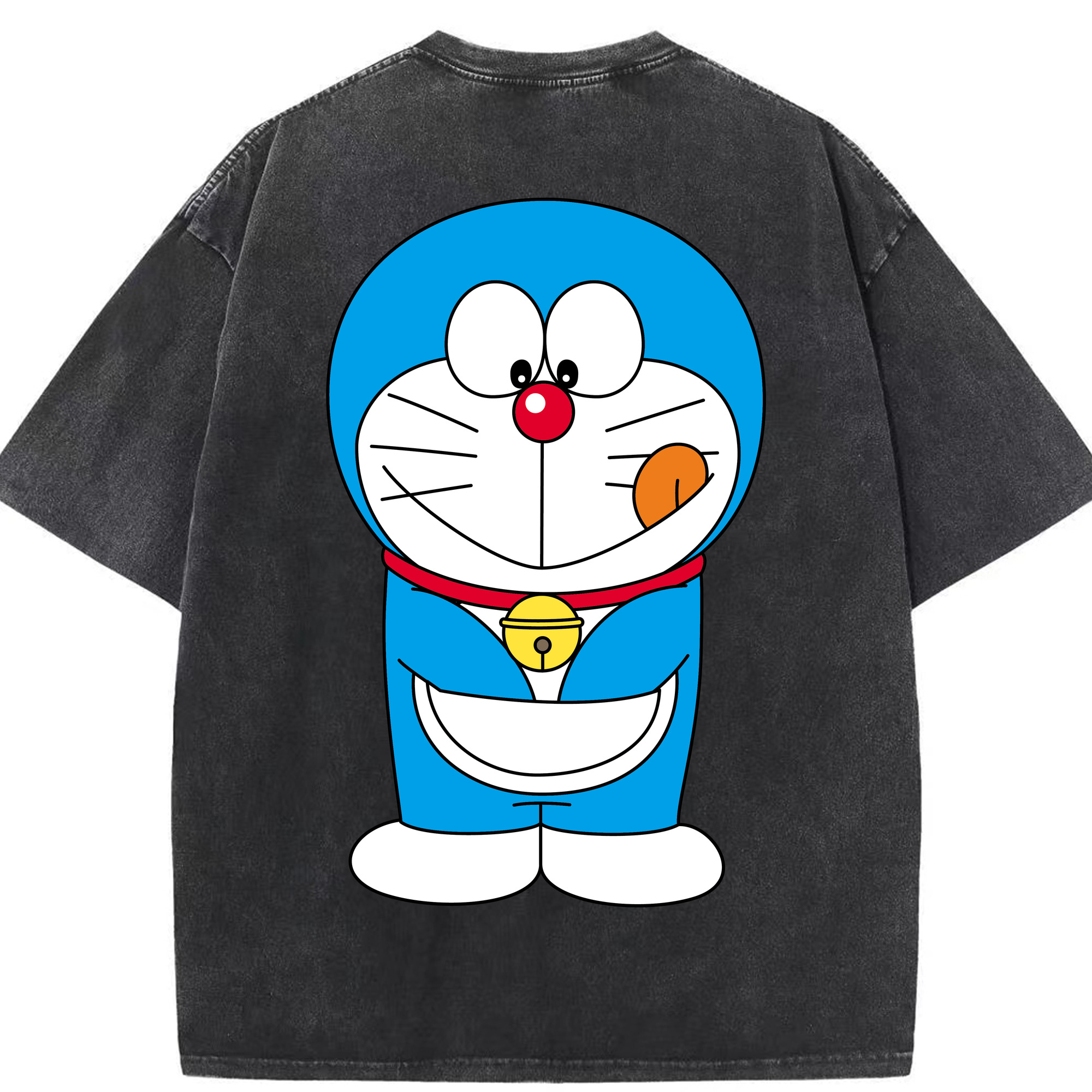 （画像用） ドラえもん Doraemon 綿100% ヴィンテージ風 半袖Tシャツ（背面プリント）