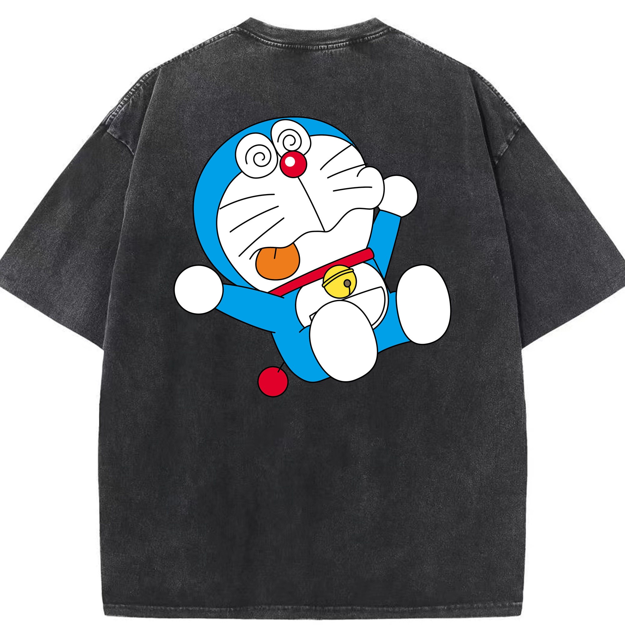 （画像用） ドラえもん Doraemon 綿100% ヴィンテージ風 半袖Tシャツ（背面プリント）