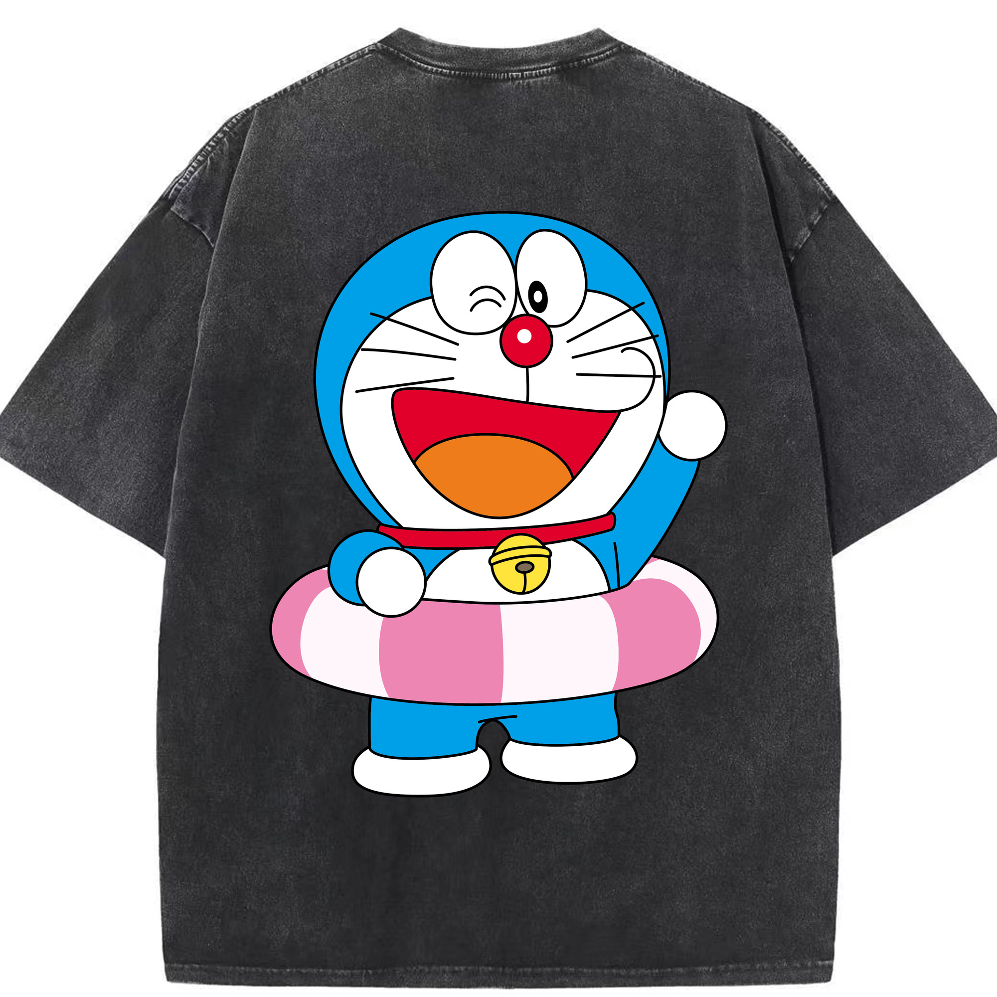 （画像用） ドラえもん Doraemon 綿100% ヴィンテージ風 半袖Tシャツ（背面プリント）
