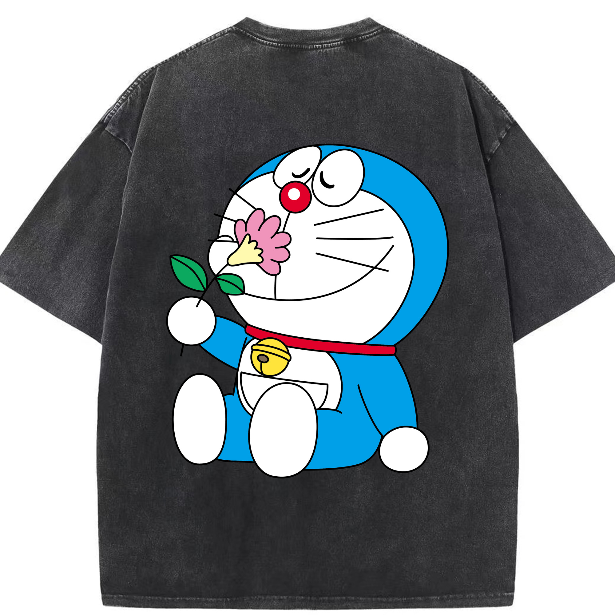 （画像用） ドラえもん Doraemon 綿100% ヴィンテージ風 半袖Tシャツ（背面プリント）