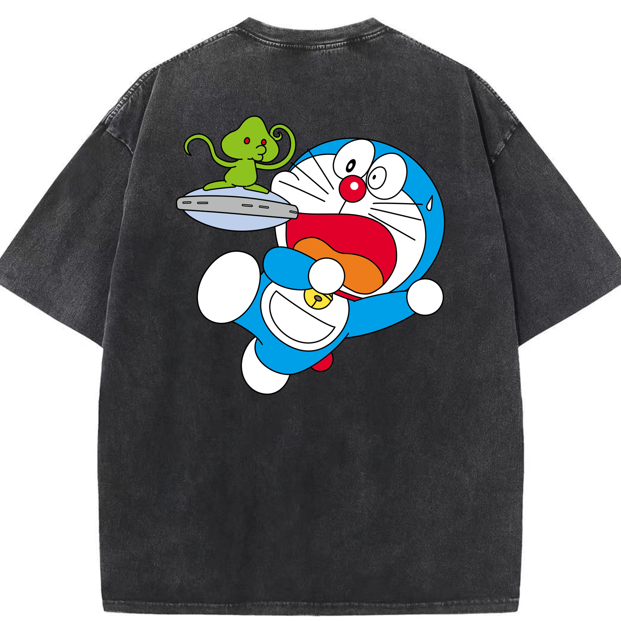 （画像用） ドラえもん Doraemon 綿100% ヴィンテージ風 半袖Tシャツ（背面プリント）