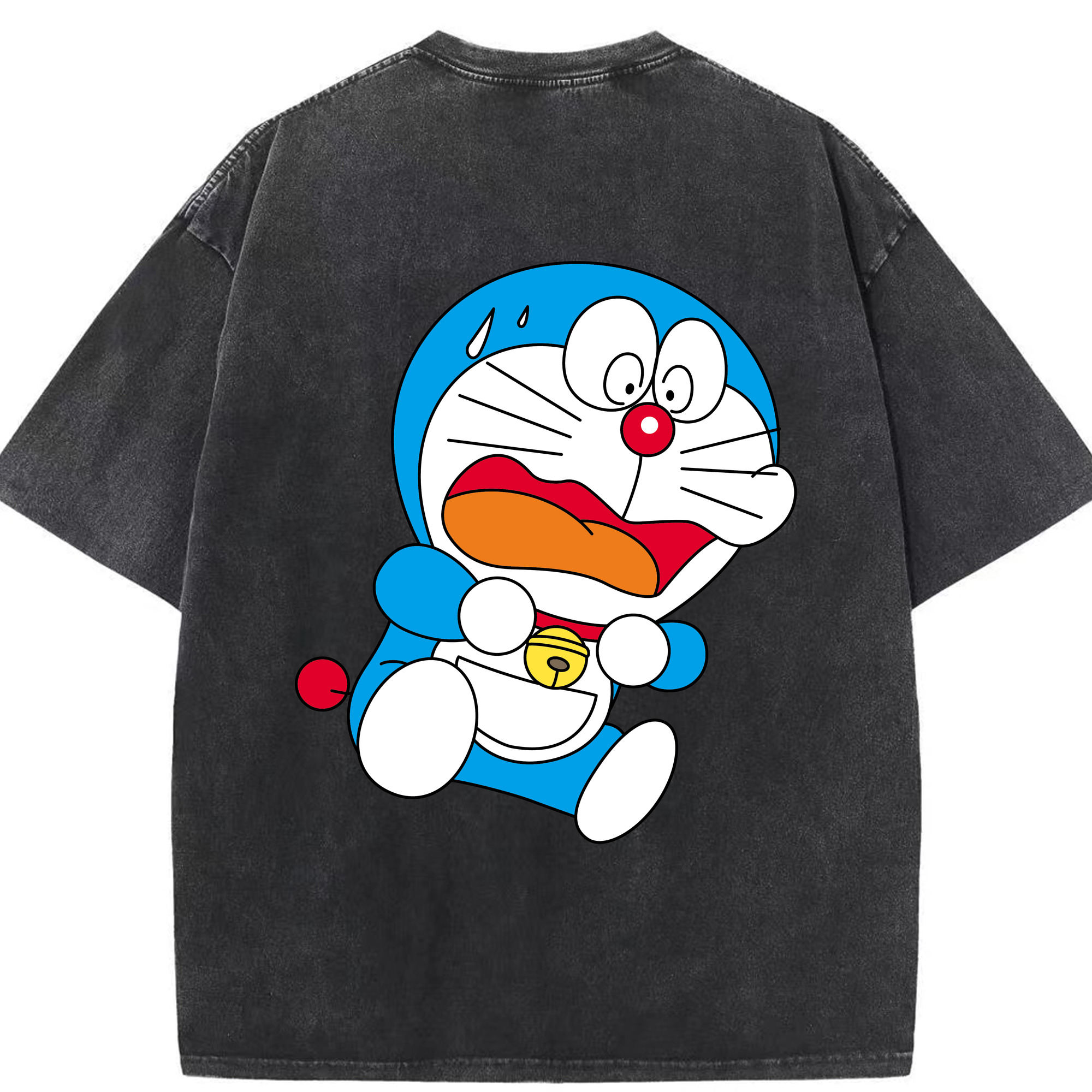 （画像用） ドラえもん Doraemon 綿100% ヴィンテージ風 半袖Tシャツ（背面プリント）