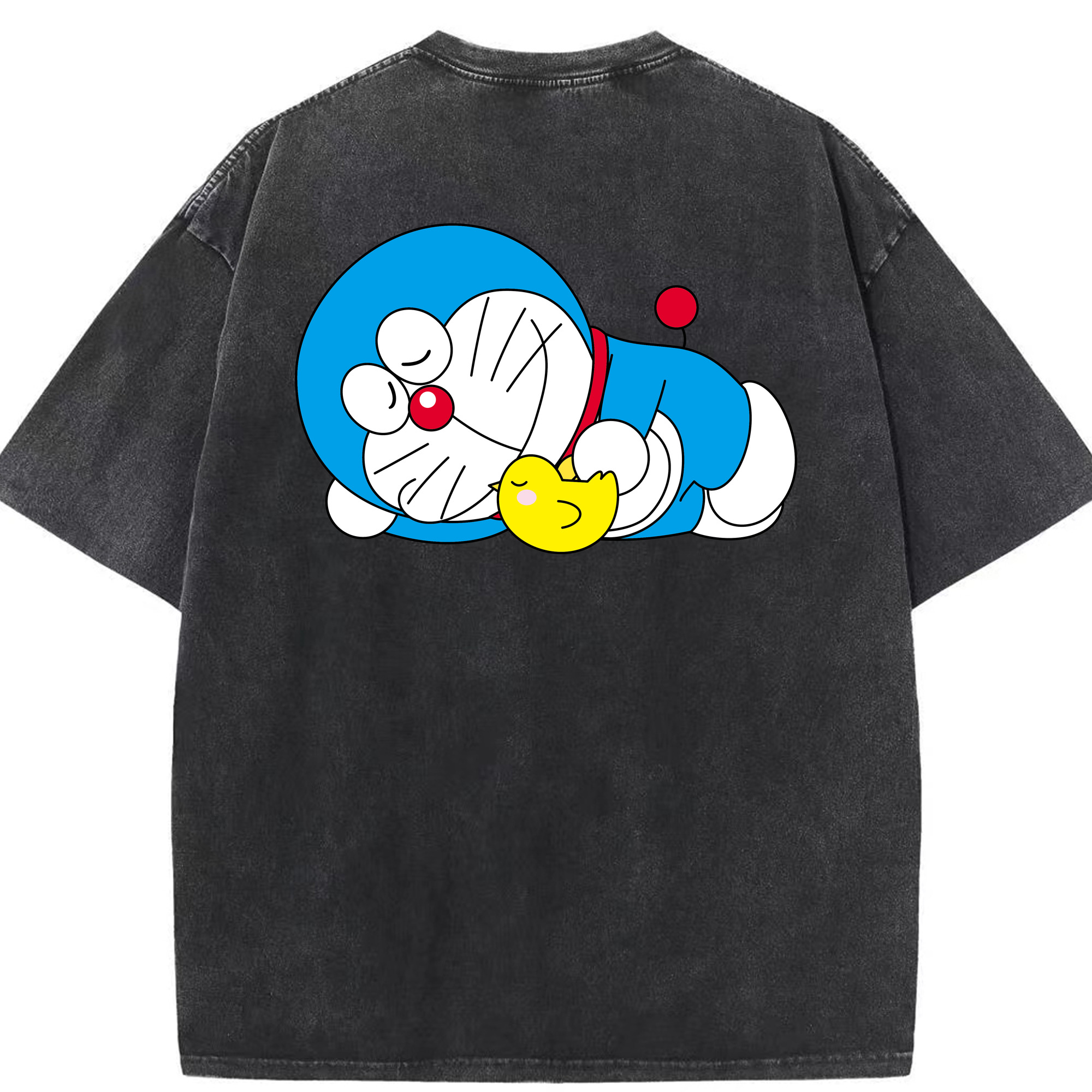 （画像用） ドラえもん Doraemon 綿100% ヴィンテージ風 半袖Tシャツ（背面プリント）