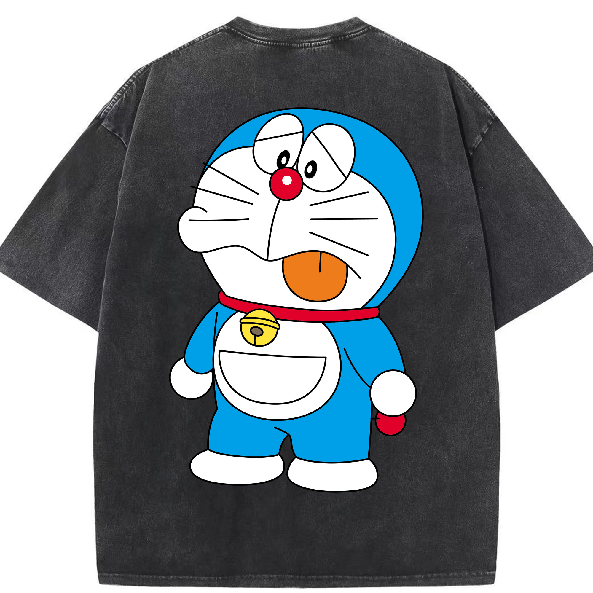 （画像用） ドラえもん Doraemon 綿100% ヴィンテージ風 半袖Tシャツ（背面プリント）