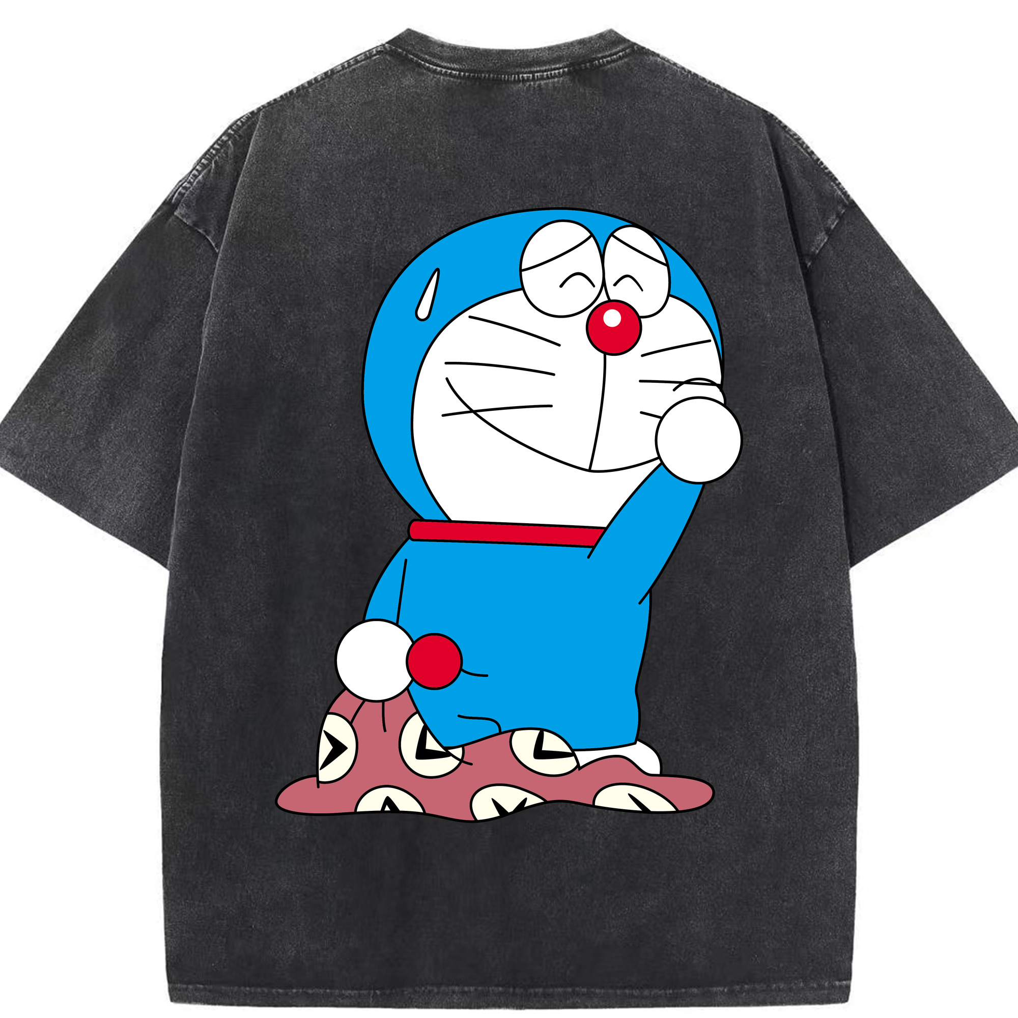 （画像用） ドラえもん Doraemon 綿100% ヴィンテージ風 半袖Tシャツ（背面プリント）