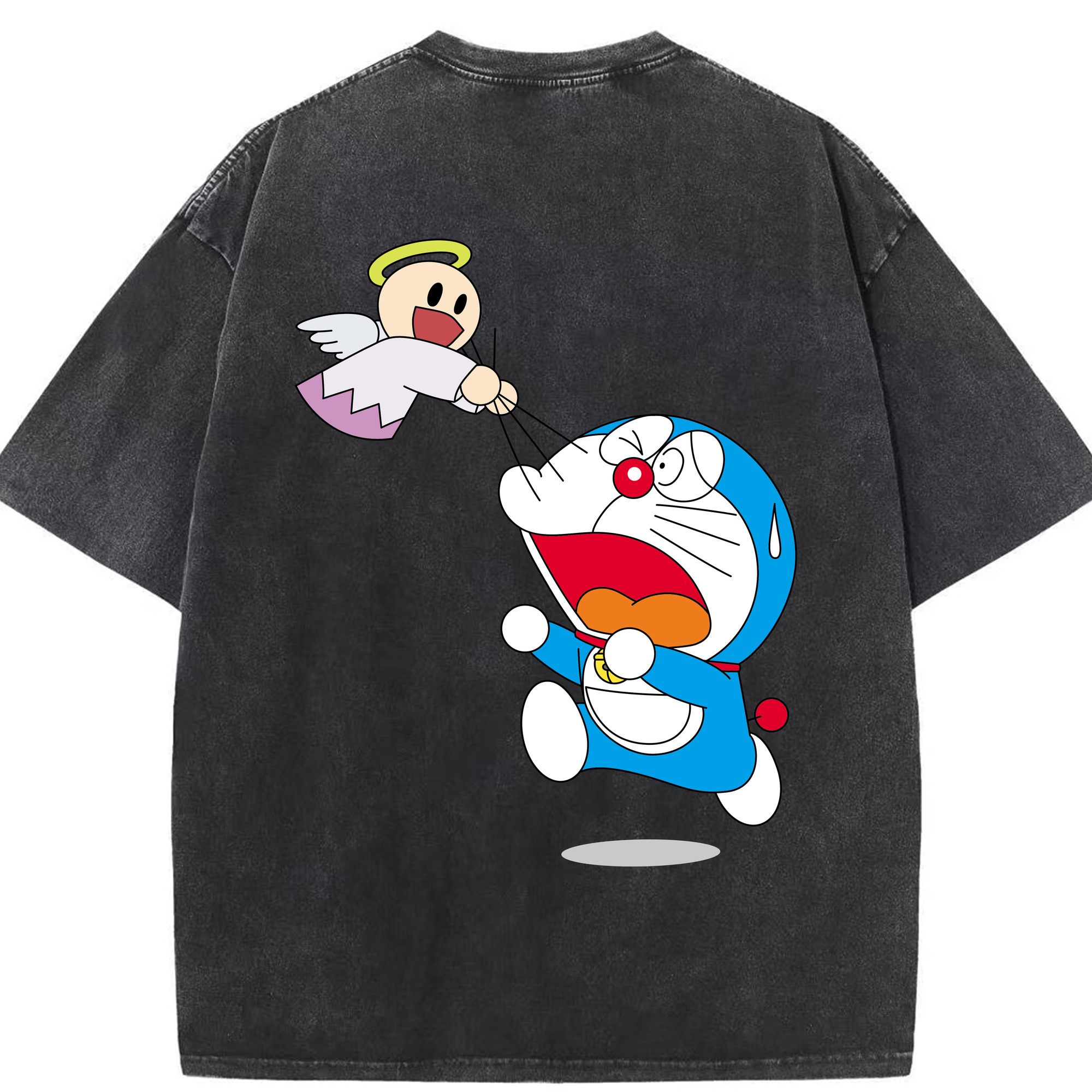 （画像用） ドラえもん Doraemon 綿100% ヴィンテージ風 半袖Tシャツ（背面プリント）