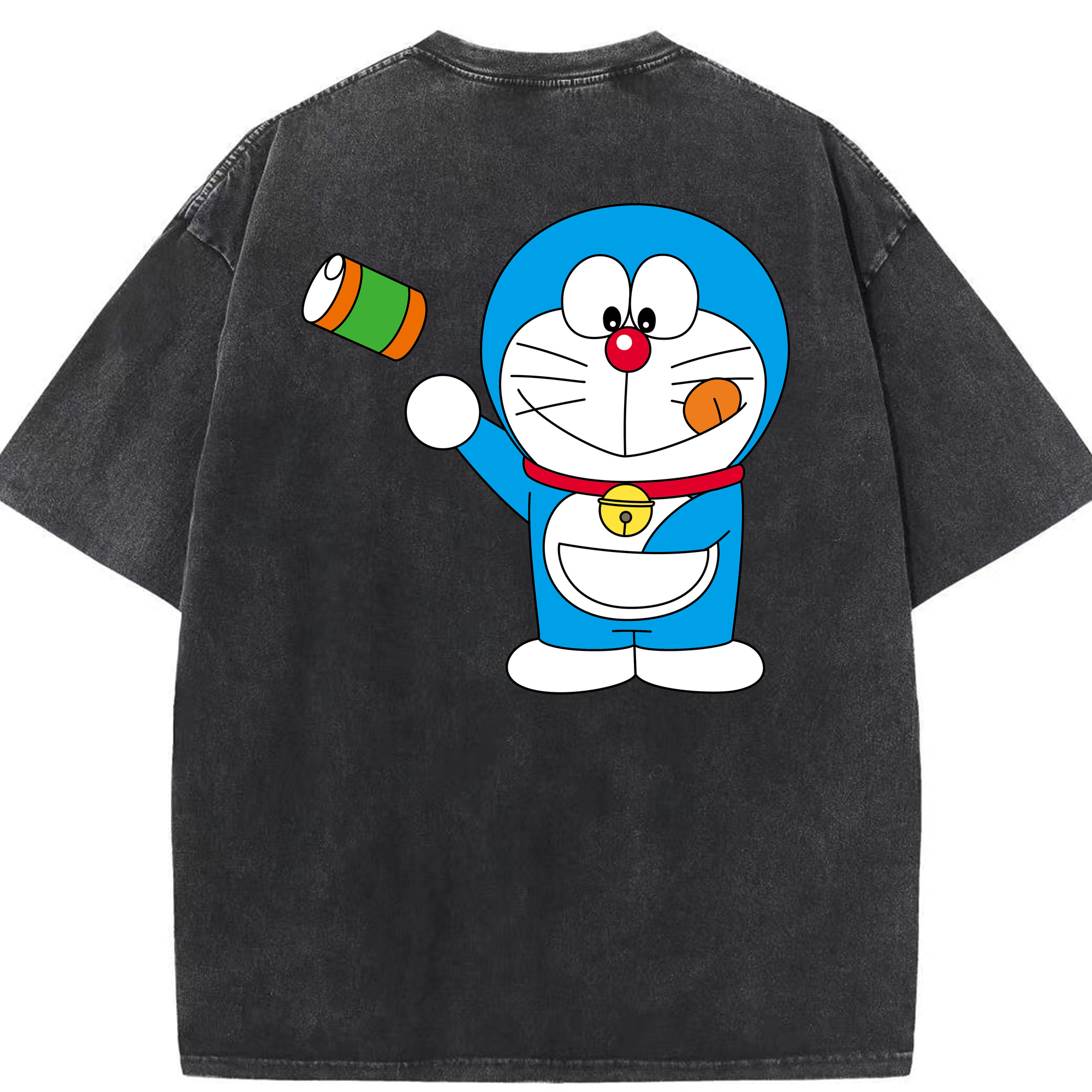 （画像用） ドラえもん Doraemon 綿100% ヴィンテージ風 半袖Tシャツ（背面プリント）
